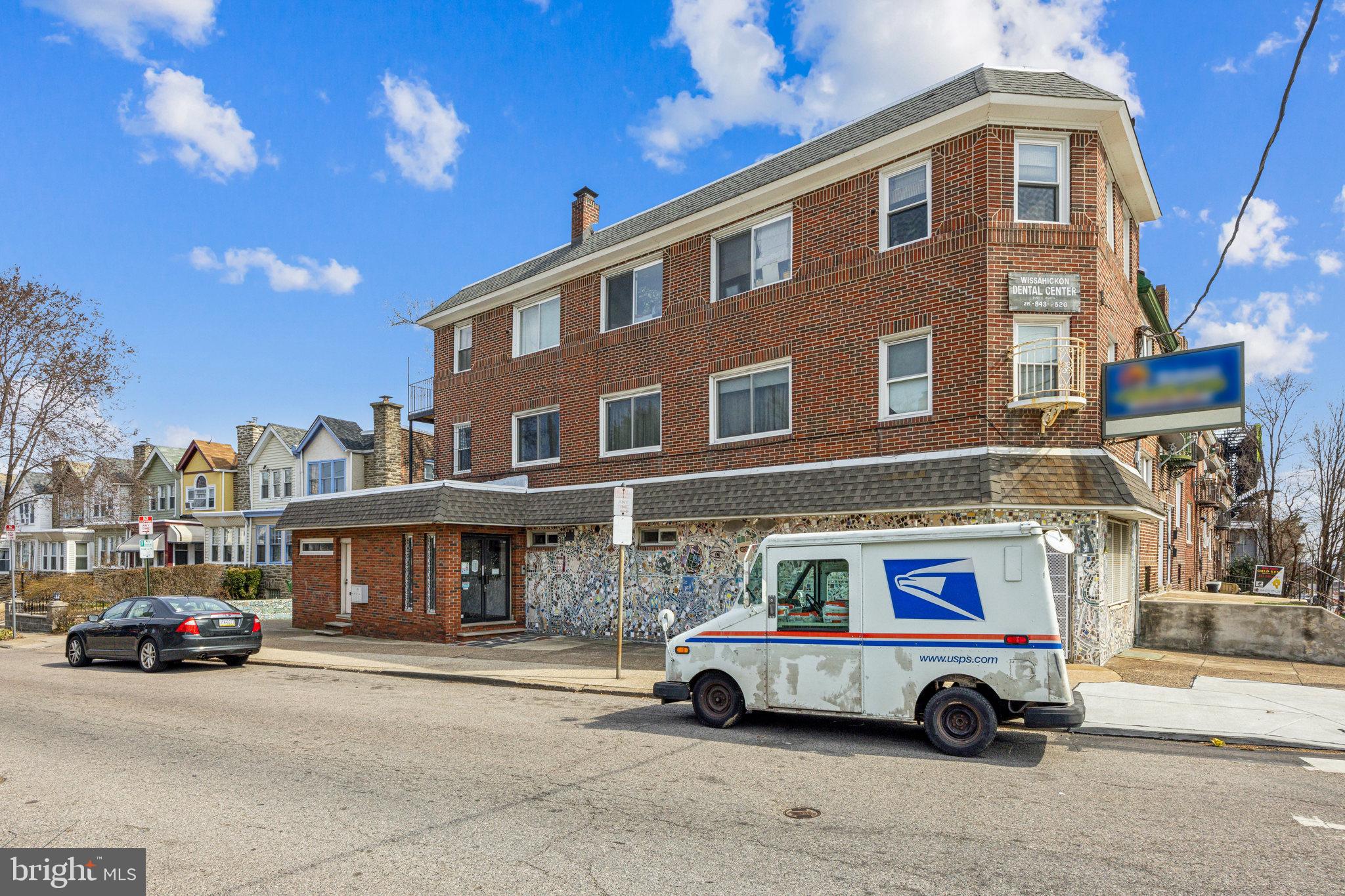 Newly Renovated 2nd Flr Unit. This 3-story building is maintained t/o & located in the East Falls area. This unit featues 4 separate offices/work areas, reception are, break room, utility closet & powder rm (See Floor Plan). Unlimited professional possibilities.  Separate utilities. Make your appt today!!!