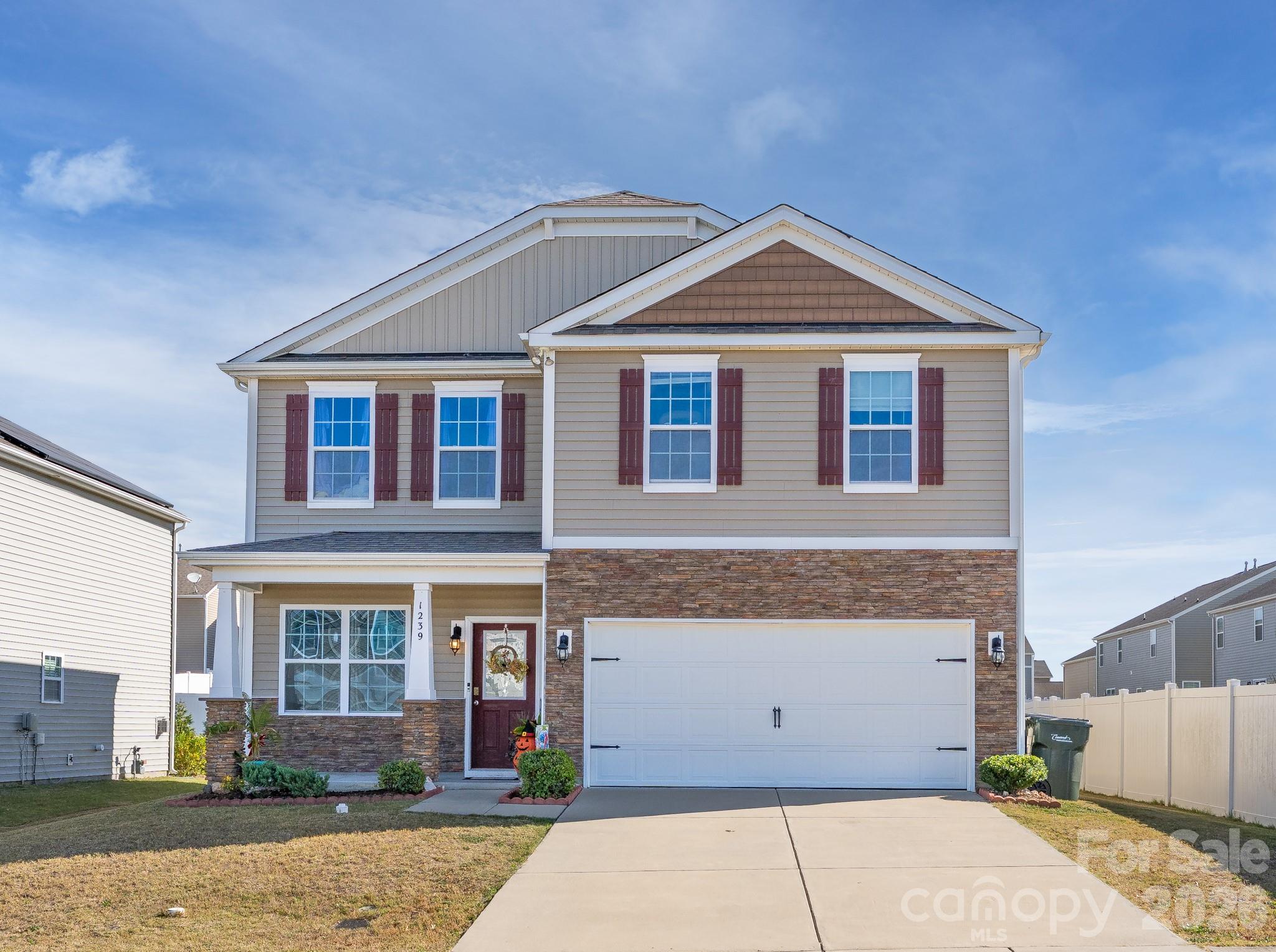 LOOK NO FURTHER FOR EXCEPTIONAL VALUE! PRICED TO SELL! Only $10,000 above the tax value!Meticulously maintained and filled with natural light, this stunning 4-bedroom, 2.5-bath home in the highly sought-after Roberta Ridge community is the one you’ve been waiting for!Built in 2019 and conveniently located near the community pool, this home offers a thoughtfully designed open floor plan that blends modern style with everyday comfort. Step inside to a bright and airy living room, where abundant natural light and a cozy fireplace create the perfect space for entertaining, relaxing, and making memories.The spacious dining area flows seamlessly into the kitchen and living room, creating an ideal layout for both everyday living and entertaining. The kitchen features granite countertops, a large pantry, generous cabinet space, and plenty of room to gather while preparing meals.Upstairs, the spacious primary suite provides a peaceful retreat with a beautiful high ceiling and plenty of room to unwind. Three additional bedrooms offer flexibility for family, guests, a home office, or a hobby space.Step outside and discover one of this home’s standout features a large, flat backyard that is truly a rare find! With plenty of room for kids and pets to play, gardening, or future outdoor projects, the backyard also features a charming patio that’s perfect for grilling, entertaining, or enjoying peaceful evenings outdoors.Residents of Roberta Ridge can enjoy fantastic community amenities, including a sparkling swimming pool and playground. Conveniently located near I-485, I-85, Concord Mills, and Charlotte Motor Speedway, this home offers the perfect combination of comfort, convenience, and value.Don’t miss this opportunity! This home is priced to sell and won’t last long!
