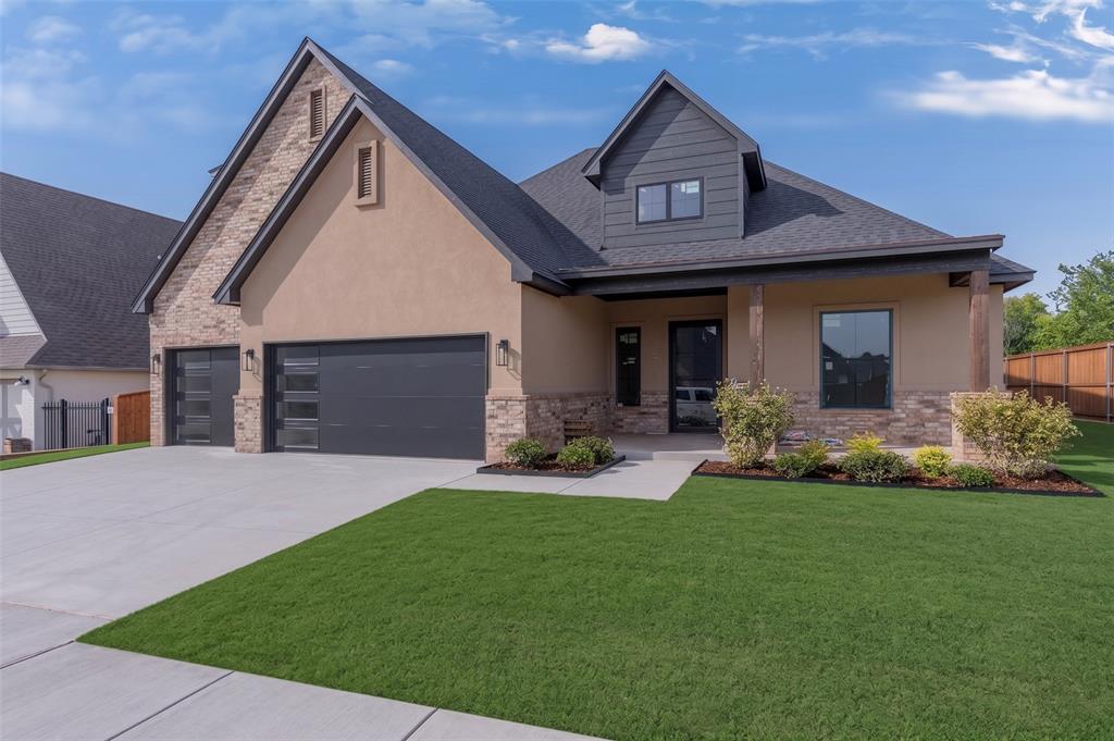Situated on a desirable street, this magnificent 4-bedroom home combines bespoke craftsmanship with state-of-the-art construction, offering a flexible layout featuring both a primary suite and a private mother-in-law suite and a dedicated study downstairs, plus two additional bedrooms, and a massive bonus room upstairs. Highlighting custom accent walls, rich Walnut-stained woodwork, and designer touches throughout, the light-filled main living area stuns with vaulted wood-beamed ceilings and a grand gas fireplace anchored by floor-to-ceiling tile. The gourmet kitchen is a chef’s dream, featuring an expansive center island with quartz countertops, Frigidaire Professional Line built-in appliances, a custom tiled backsplash, and a huge walk-in pantry. Relaxation takes center stage in the spa-like primary en-suite, complete with a built-in 2-3 person SteamSpa infrared sauna and oxygen ionizer. Built for supreme comfort and energy efficiency, the home features a full spray foam insulation envelope, a tankless water heater, 96% efficient Lennox HVAC systems, and high-end Delta plumbing fixtures throughout. Outside, enjoy a low-maintenance lawn serviced by a 7-zone sprinkler system, full wrap gutters, and a spacious covered patio equipped with a gas stub perfect for an integrated BBQ. Effortlessly blending modern luxury, custom design, and energy efficiency, this home is a true standout. Estimated Completion August 15th, Photos to be updated once complete - reach out today to schedule your private tour!