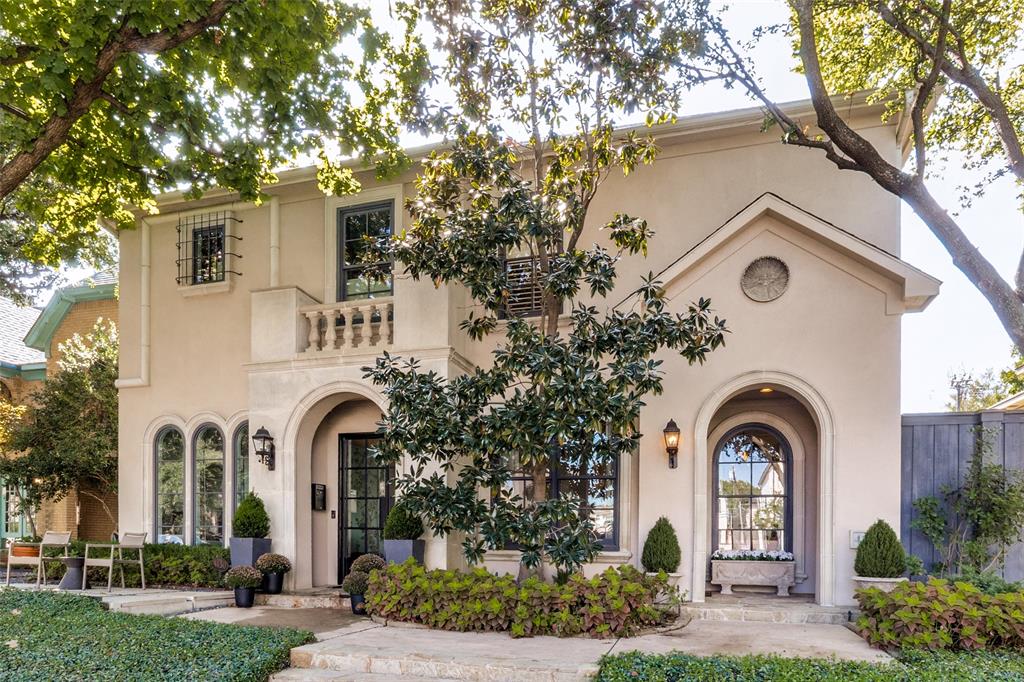 This elegant and sophisticated North Oak Lawn home is situated just blocks from Turtle Creek and Highland Park.  Enjoy a low maintenance lifestyle with no homeowners association in a convenient, walkable Dallas location.  Interior spaces include 4 bedrooms, 3 full baths, powder bath, 2 living areas, and both casual and more formal dining areas.  Luxurious finish-out highlights and features include a marble entry, hardwood flooring, plantation shutters, custom lighting and draperies, upscale wallpaper, custom staircase balusters, cast stone fireplaces in the main living room and primary bedroom, and built-in study and living room cabinetry.  Entertaining on the first level is easy with fantastic flow and an open layout.  Kitchen upgrades include a Sub-Zero refrigerator, granite countertops, stainless steel gas range and vent hood, limestone backsplash and a wine refrigerator.  The primary bedroom suite offers an exquisitely renovated marble bath worthy of a 5-star hotel that features a separate shower, soaking tub, dual sinks, and a spacious walk-in closet.  The 4th bedroom with an en-suite bath upstairs has a secondary staircase and can easily be used as a more secluded office space, media room, or home gym. Outside you’ll find a charming private courtyard with a motorized awning for shade, board-on-board cedar fence, and pet-friendly turf.  4128 Herschel Avenue is ideally located in a sought-after pocket just minutes from the Katy Trail, major commuting routes, and the popular shopping and dining at Highland Park Village and the Shops of Highland Park.