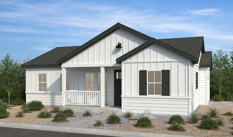 What's Special: Convenient 1st Floor Living | Close to Park | Close to Trails | Gourmet Kitchen. New Construction - June Completion! Built by Taylor Morrison, America's Most Trusted Home Builder. Welcome to the Bluff at 9175 Violet Way in Trailstone Villas Collection. This inviting new home welcomes you with a bright layout that begins with a secondary bedroom and full bath near the entry. The great room flows easily into the dining area and kitchen, then out to the outdoor living space, giving you a comfortable place to relax or entertain. The primary suite sits quietly at the back of the home with an en-suite bath and a roomy walk-in closet. A two-bay garage with dedicated storage adds extra space for bikes, tools, or travel gear. This thoughtful floor plan brings simplicity and ease to your everyday routine. The brand new Villas Collection at Trailstone, is a charming Arvada community where lock and leave living meets a warm and connected neighborhood feel. Here you can make new friends, enjoy low homeowners association dues, and take in beautiful views of downtown Denver, Standley Lake, and the Rocky Mountain foothills. Resort style amenities include The Summit Clubhouse with a planned pool, cabanas, pickleball, fitness center, amphitheater, parks, trails, a dog park, and a coming soon community garden. Zoned for well rated Jefferson County Schools, and commuters enjoy convenient access to major employers, light rail, and nearby cities like Boulder, Golden, and Broomfield. With new shopping and dining close by, plus Flat Iron Crossing and Historic Olde Town Arvada only a short drive from home, Trailstone offers a rare chance to join a vibrant and thoughtfully planned community. Additional Highlights Include: 8' sliding glass door at kitchen and outdoor patio. Photos are for representative purposes only. MLS#6600252