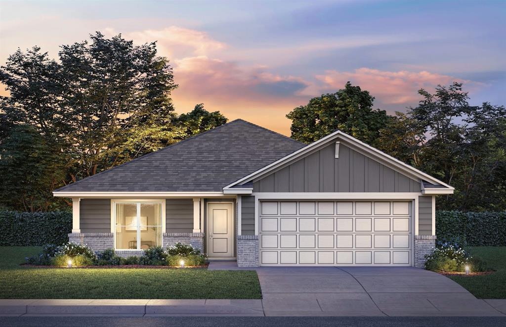 The Charleston floor plan can be reserved prior to completion, offering an excellent opportunity to secure a new home early. Located in the desirable Eagle Cliff community in Norman, this home is just minutes from the University of Oklahoma, Lake Thunderbird, Sooner Mall, I-35, and a variety of dining and shopping options. The neighborhood features a community playground and established surroundings. This single-story home offers 3 bedrooms and 2 full bathrooms with 10-foot ceilings and a functional layout. The spacious open living room flows seamlessly into the kitchen, featuring a large kitchen island—ideal for everyday living and entertaining. The primary suite includes double vanities, a walk-in closet, and a walk-in shower. A covered back patio extends the living space outdoors, while a cozy covered front patio adds inviting curb appeal. The kitchen is equipped with stainless steel Samsung appliances, including a 5-burner gas range, ample counter space, abundant cabinetry, an oversized walk-in pantry, and soft-close cabinets. Interior finishes include quartz or granite countertops, a tiled backsplash, and wood-look ceramic tile flooring. Energy-efficient features include a tankless water heater, Low-E thermal pane windows, radiant barrier roof decking, high insulation, and LED lighting. Exterior includes full sod and landscaping. New construction with modern finishes and a functional design in a convenient Norman location.