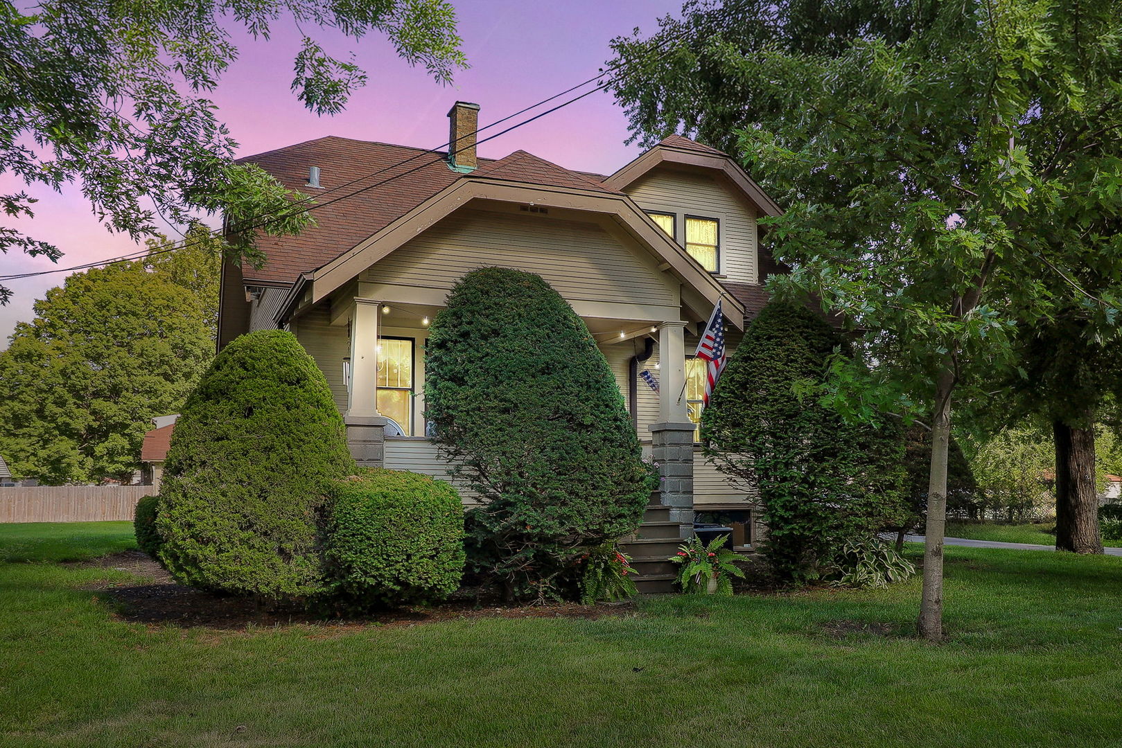 Welcome home to this charming South Holland home on a Spacious corner lot.  Step into timeless character with this delightful 3 bed 2 bath home situated on a picturesque third of an acre corner lot. Welcoming curb appeal begins at the cozy front porch, perfect for relaxing and enjoying the neighborhood. Inside, you will find a blend of original 1929 charm and modern comfort. The home features an abundance of built-in storage throughout. The first floor includes a spacious living room and separate dining room, perfect for family gatherings. The quaint kitchen includes original cabinets with glass front doors to display all your favorite treasures. Enjoy the convenience of a first-floor bedroom and full bath, great for guests. On the second floor you will find the additional 2 bedrooms with spacious closets, and another full bath with a tub/shower combo. The finished English basement includes a laundry room, office, and rec room/family room area and lots of natural light.  The backyard features a patio and large circle driveway, leading to the 2-car detached garage. With classic details, a large lot, and a great layout, this home is a rare find ready for its next chapter.