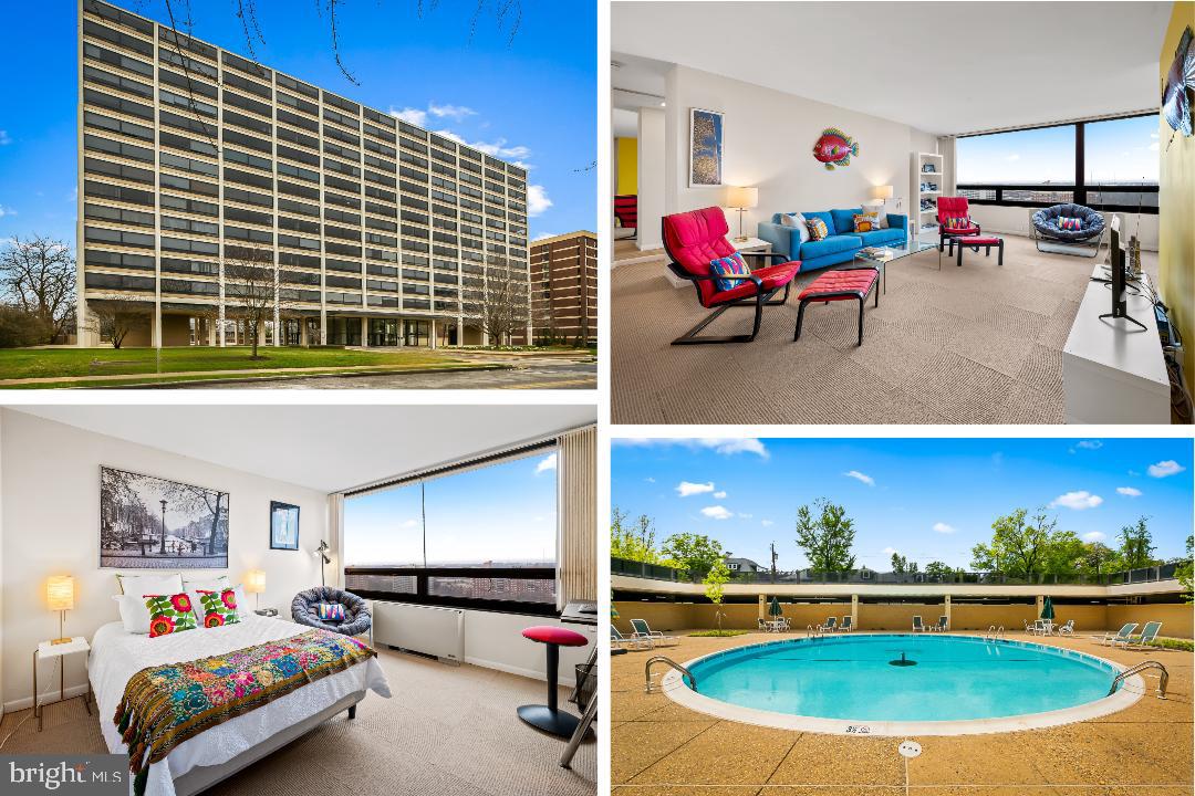 This sweet home could be your perfect spot AND the owner will even leave the furnishings for you! Just move in! Enjoy the sweeping, westerly views (overlooking the Tuscany-Canterbury neighborhood) from this special one-bedroom, one-full-bath, top floor condominium. With its charm and sophistication, the Highfield House was designed by the esteemed architect Ludwig Mies van der Rohe. It was envisioned to “create a visually unobstructed feeling of openness and space”. And the building  was added to the National Register of Historic Places in 2007. This home features a lovely, fully updated full bathroom with fresh tile, fixtures and bathtub/shower. There is an in-unit washer and dryer. Kitchen is very fine with original period cabinets and updates. This is a full-service building with a doorman, 24-hour front desk personnel, as well as an on-site manager and maintenance staff. The condo fee includes heat, air-conditioning, cooking gas, & hot water, among other amenities such as the pool, fitness center and party room. The location of the building is close to Union Memorial Hospital, Johns Hopkins University, the Baltimore Museum of Art and Loyola College. It's close to many shops, cafes, restaurants and is a short walk to Sherwood Gardens.  When living here, with its dramatic lobby, other public spaces and the unique decorative, circular swimming pool, one feels emerged/energized in art/design. Furniture, etc. can be included or removed.  This was the seller’s 2nd home. There is a storage unit in the lower level and ample storage closets in condo.  The stackable washer/dryer is being sold as-is.  Parking is available for a modest monthly fee. GIVEN A RECENT CONTRACT FALL THRU,  SELLER WANTS TO BE SURE BUYERS UNDERSTAND RENTALS ARE NOT PERMITTED IN HIGHFIELD HOUSE.