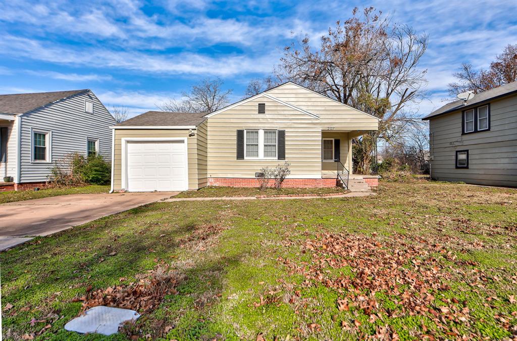 This inviting 2 bedroom, 1 bathroom home offers comfort, convenience, and a spacious layout perfect for everyday living. Enjoy the ease of an attached 1-car garage and a large backyard ideal for outdoor gatherings, gardening, or play. Exterior has been freshly painted. Inside, you’ll find beautiful dark hardwood flooring flowing throughout the home, adding warmth and modern style to each room. The property is located just a short drive to Tinker Air Force Base and is conveniently close to shopping, dining, and local amenities, making it an excellent choice for commuters or anyone seeking both comfort and accessibility.