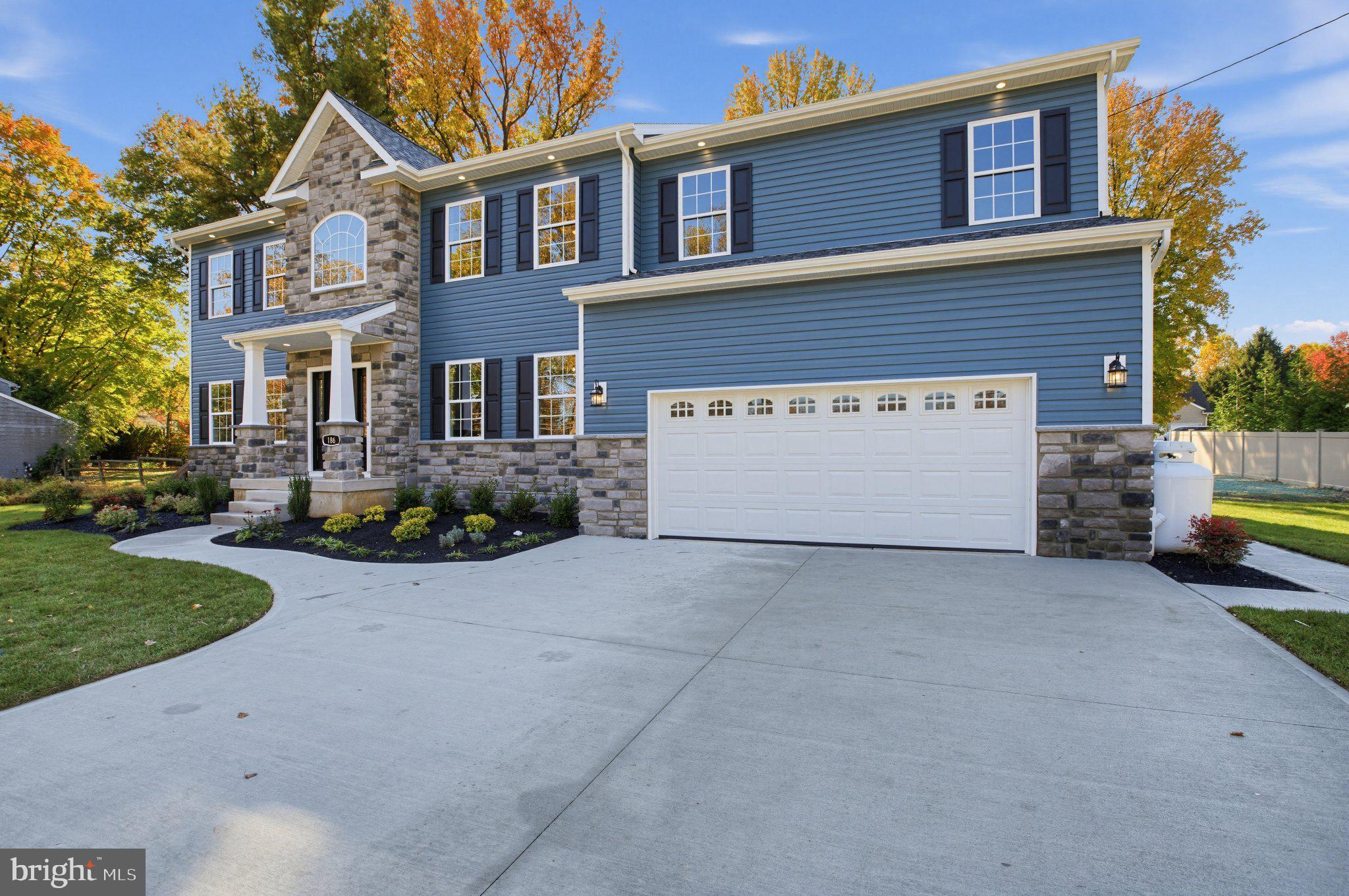 Brand New Construction Home from Snyder Homes. This custom center hall colonial with 5 bedrooms, 5 bathrooms (4 full and 1 half) has just been completed and features a full finished basement with wet bar and full bathroom, a 2-car garage, and a 1st floor en-suite bedroom with full bathroom. This home comes standard with many high-end finishes including upgraded trim with crown and box molding, iron balusters on stairs and foyer overlook, gourmet kitchen with quartz counters, tile backsplash, island, and stainless steel appliances. The first floor has 9 foot ceilings, a formal living room and dining room, and a gas fireplace in the family room. Upstairs is a huge owner's suite with two walk-in closets, cathedral ceiling, en-suite bathroom with an oversized 2-person shower. There are three additional good size bedrooms and a hall bathroom on this level. The optional Breakfast Room, rear covered deck/patio, and stone front are all included in the list price. The included covered deck looks out over a very large backyard. This ideal location is close to everything including shopping, dining, and an easy commute to anywhere. Taxes listed are for the vacant property, they will be reassessed after construction is complete. Buyer should do their due diligence to determine the approximate taxes when complete. Furniture and decor in pictures has been virtually staged.