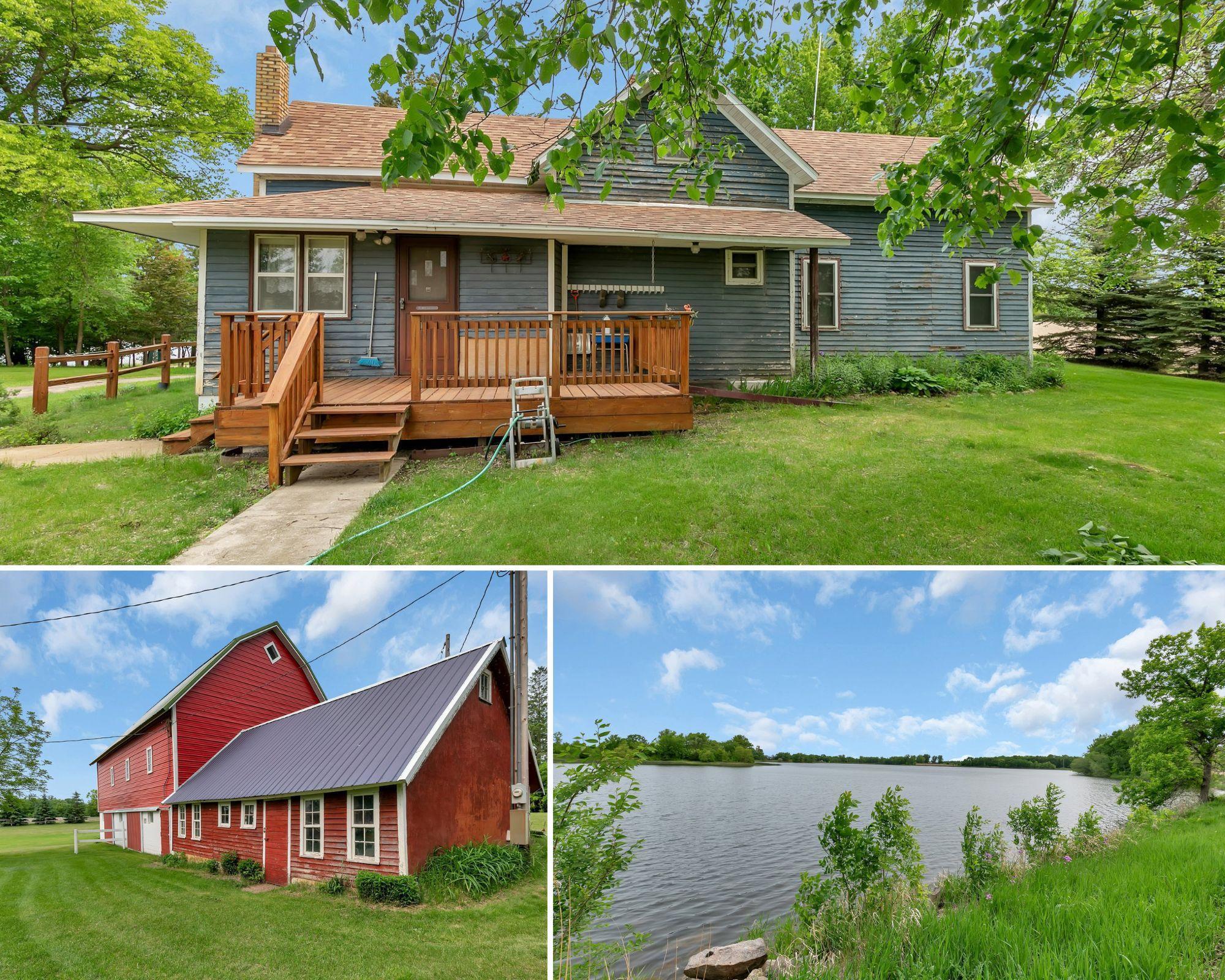 Charming Hobby Farm on 60+ Acres -

Welcome to this rare opportunity to own just over 60 acres minutes from Albany! This unique hobby farm offers a blend of tillable acreage, pastures, woods, and peaceful pond views, plus direct lakefront access on Sand Lake and Henry Lake – perfect for anyone seeking space, privacy, and a versatile rural lifestyle.

The classic two-story farmhouse features 3 bedrooms, 1 bath, an eat-in kitchen, and cozy living area. The home is filled with character! Enjoy the peaceful surroundings and views of the countryside right from your deck.

This farm is well-equipped with several outbuildings, including a large detached garage, machine shed, and classic barns—ideal for storage, livestock, or your next project.  This a dream setup for hobby farmers, hunters, or outdoor enthusiasts.