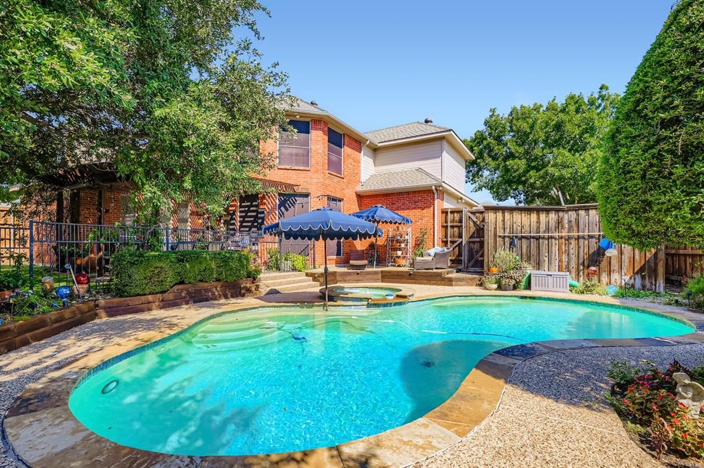 STUNNING 4-BED, 3.5-BATH IN HUNTERS GLEN WITH BACKYARD OASIS! Welcome to 2332 Compton Drive! Nestled on a corner lot in the highly desirable Hunters Glen community, this expansive 3,380 SF home offers the perfect blend of space, comfort, and functionality.

Inside, the main living area impresses with soaring cathedral ceilings, abundant natural light, and a seamless flow between living spaces. The chef’s kitchen is a standout, featuring a double oven, Jenn-Air gas range, walk-in pantry, and extensive cabinet storage, making it ideal for both everyday cooking and entertaining. A separate formal dining room provides an elegant setting for hosting gatherings, while multiple living areas and a versatile layout offer flexibility for work, play, or relaxation.

The spacious primary suite includes a large ensuite bath and walk-in closet, while additional bedrooms and a game room provide plenty of space for family and guests.

Step outside to your private backyard oasis complete with a gated pool, covered patio, and fully turfed yard, perfect for entertaining or enjoying quiet evenings at home.

Conveniently located near major highways, top-rated Plano schools, parks, shopping, and dining, this home delivers the lifestyle you’ve been searching for in one of Plano’s most coveted neighborhoods. Don’t miss your chance to make 2332 Compton Drive your next home—schedule a private showing today!