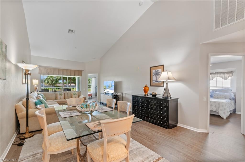 IMMACULATE TURNKEY CONDO WITH GOLF AND LAKE VIEWS:
This beautifully maintained 3-bedroom, 2-bathroom condo, 2nd floor, offers 1,311 sq. ft. of bright, inviting living space. The thoughtfully designed floor plan is filled with natural light and features elegant laminate wood flooring throughout the main areas, with tile flooring in both bathrooms for added durability and style.

Offered turnkey, this condo comes fully furnished and move-in ready. Step out onto the screened lanai and enjoy stunning views of the 10th fairway and tranquil lake—perfect for relaxing or entertaining.  WE'RE  PLEASED TO SHARE THE MEMBERS HAVE VOTED TO APPROVE A SERIES OF EXCITING UPGRADES THAT WILL ENHANCE THE COMMUNITY EXPERIENCE AND PROPERTY VALUES. ALL WITH NO SPECIAL ASSESSMENT TO MEMBERS. HERE’S WHAT’S COMING: A remodeled cabana featuring an indoor/outdoor bar area and pergola with operable and fixed louvers for shaded more outdoor dining. Five new tennis courts Four pickleball courts A new and expanded parking lot Construction on the new cabana is set to begin in Spring 2026.Exciting Community Enhancements Coming to Worthington Country Club.

Ideally located near the clubhouse, this property offers unmatched convenience and a perfect blend of comfort, style, and accessibility. Worthington Country Club is a premier bundled golf community, offering championship golf, world-class amenities, and a vibrant lifestyle.

Centrally located with quick access to I-75, Southwest Florida International Airport, Florida Gulf Coast University, Coconut Point, Miromar Outlets, Gulf beaches, Naples, and Fort Myers Beach—everything you need is just minutes away.

No CDD fees. This is truly “the place you want to be.”