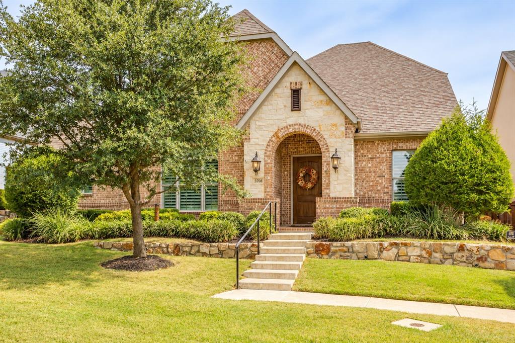 A rare greenbelt retreat in the heart of Walsh—where thoughtful custom design meets everyday luxury. Tucked into one of Walsh’s coveted greenbelt locations, this beautifully crafted Drees home offers the space, flexibility & high-end details buyers want—plus the convenience of being just 20 minutes from Fort Worth. Aledo ISD! On-site elementary school! A home designed to make life easier without sacrificing style. Inside, the thoughtful layout flows nicely. A stunning main-level study with French doors is complemented by a second pocket office. The gourmet kitchen is equally impressive, centered around an island with bar seating & outfitted with 42-inch custom cabinetry, granite countertops, double ovens, a stainless farmhouse sink & a walk-in pantry. The main level is designed for true one-level living, with all bedrooms downstairs. The private owner's suite features a dramatic cathedral ceiling with a decorative wood beam & a spa-inspired bath. Every secondary bedroom offers the rare convenience of its own private en suite bathroom. Upstairs, enjoy a game room with a wet bar, half bath & closet that can easily flex into a fourth-bedroom suite, media space, or playroom. Practical details haven’t been overlooked either. A functional mudroom, true three-car garage & long private driveway provide everyday convenience that’s hard to find. Outside, enjoy low-maintenance luxury with checkerboard turf along the side patio & a separate fenced natural-grass backyard—perfect for pets or play.  Living in Walsh, the amenities are practically at your doorstep: the 10,000-square-foot Walsh Athletic Club, resort-style pools, makerspace, neighborhood market & more than 32 miles of scenic trails. Custom details. Flexible spaces. Greenbelt privacy. En suite bedrooms. Exceptional Walsh amenities. Photos are virtually staged to show the beauty of the home with added furniture and decor. This is the kind of home that doesn’t just check boxes—it makes everyday life feel better.