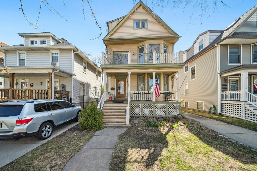 Heart of Old Irving Park! Make this Three-story house plus basement... or nearly 4500 sqft. your dream home or rehabbers/investors your opportunity to create a Like New Construction house (including side drive & 3-car garage). Semi-Open floor plan first floor living room, sitting room, separate dining room, big kitchen/Breakfast room/Great room. Second & third levels include a front & rear set of stairs to 5 bedrooms up & currently 3 full baths that need remodeling (space & possibilities to add a second primary suite & a 4th full bath on the 2nd level)! Endless opportunities & possibilities here. Two tiered front porch overlooks a beautiful street of homes. Short walk to Starbucks, CTA/Blueline, Irving Pk & Avondale Metra stations, Irving Park or Addison bus to Wrigley Field, entrances to 90/94 expressways, Six Corners Shopping & Restaurant District, Disney Magnet School & Belding. Bring your architect & ideas. Selling AS-IS.