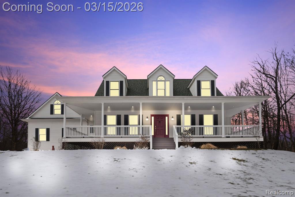 Custom-built home situated on 5.25 scenic acres with breathtaking sunrise and sunset views and abundant wildlife. This rare property offers the perfect blend of privacy and convenience, located within walking distance to Kensington Metropark.Ideal for horse enthusiasts, the property features a beautiful barn with two stalls, a run-in, water service, a tack room, and two paddocks. The opposite side of the barn includes a clean equipment/workshop area with a garage door, providing excellent space for storage or projects. The property is WWF Certified and includes 30-amp electric service in the barn and four-rail vinyl horse fencing surrounding the pasture.Enjoy peaceful views of the pasture from the beautiful three-season sunroom, while the finished walkout basement provides direct access to the pasture. Additional highlights include a whole-house generator servicing both the home and barn and numerous upgrades completed within the last 10 years.The home also features a spacious bonus room above the garage, offering flexible space for a home office, guest suite, or recreation room.A rare opportunity to own a private, equestrian-ready property in a highly desirable location.