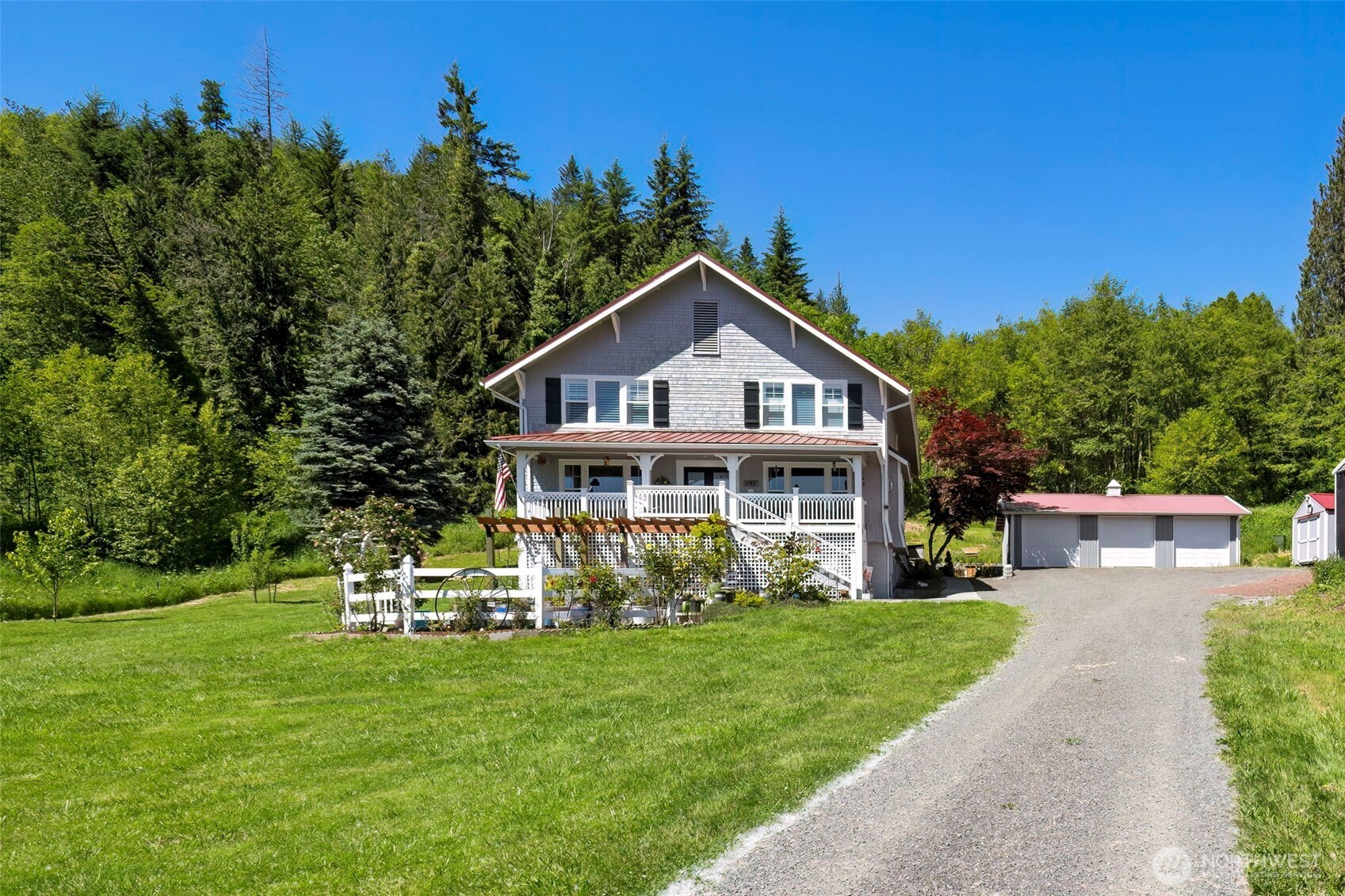 Dreaming of country living with modern flair? This beautifully updated 1909 farmhouse offers stunning valley views from the front porch or gazebo. Inside, you’ll find 5BR/4.5BA, original pine floors, a river rock gas fireplace, and a chef’s kitchen with double ovens, 2 dishwashers, gas cooktop, quartz counters & farm sink. Enjoy the stamped concrete patio, garden with hot tub, and 5 usable acres with fruit trees, greenhouse, firepit & more. Detached 3-bay garage (24x30 Perma-built), boat carport (15x35), RV garage (12x30), and a basement shop with large workbench add serious function. Minutes to Riffe & Mayfield Lakes—this one is priced to sell!