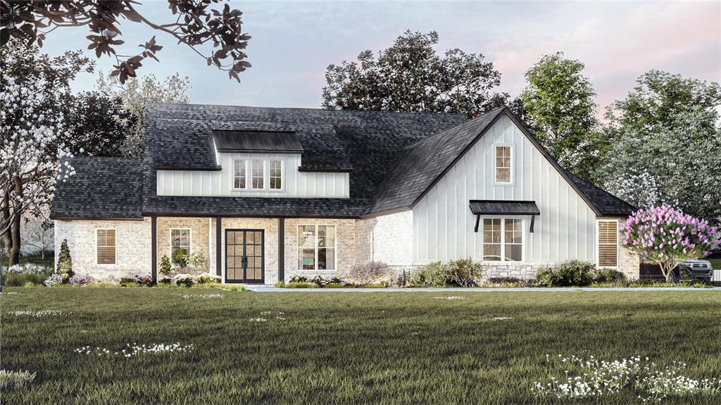Walk to the lake from this stunning new one-story home by Olivia Clarke Homes, offering 3,730 sq. ft. of luxury living on a rare half-acre lot in The Arbors at Lakewood Village. Backing to mature trees for exceptional privacy and serene views, this thoughtfully designed home features 3 bedrooms with private en-suite baths, a dedicated study, and a spacious game room. The open-concept living area is anchored by a chef's kitchen with a 48-inch built-in refrigerator and freezer plus a morning kitchen with pantry. Oversized windows fill the home with natural light and showcase the beautiful, wooded backdrop. The luxurious primary suite offers a spa-inspired bath with freestanding soaking tub and separate his-and-her walk-in closets. Additional highlights include abundant storage, a 3-car garage, and an oversized covered patio that measures 34 x12 with an outdoor fireplace. Designer finishes, soaring ceilings, and quality craftsmanship are showcased throughout. The expansive backyard offers ample space for a future pool, outdoor living area, or private retreat while maintaining peaceful views of the surrounding trees. Located in sought-after Lakewood Village, residents enjoy a relaxed lakeside lifestyle with convenient access to shopping, dining, entertainment, and top area amenities. Enjoy NO HOA, NO MUD, and NO PID taxes. This home is under construction.  Available late winter.