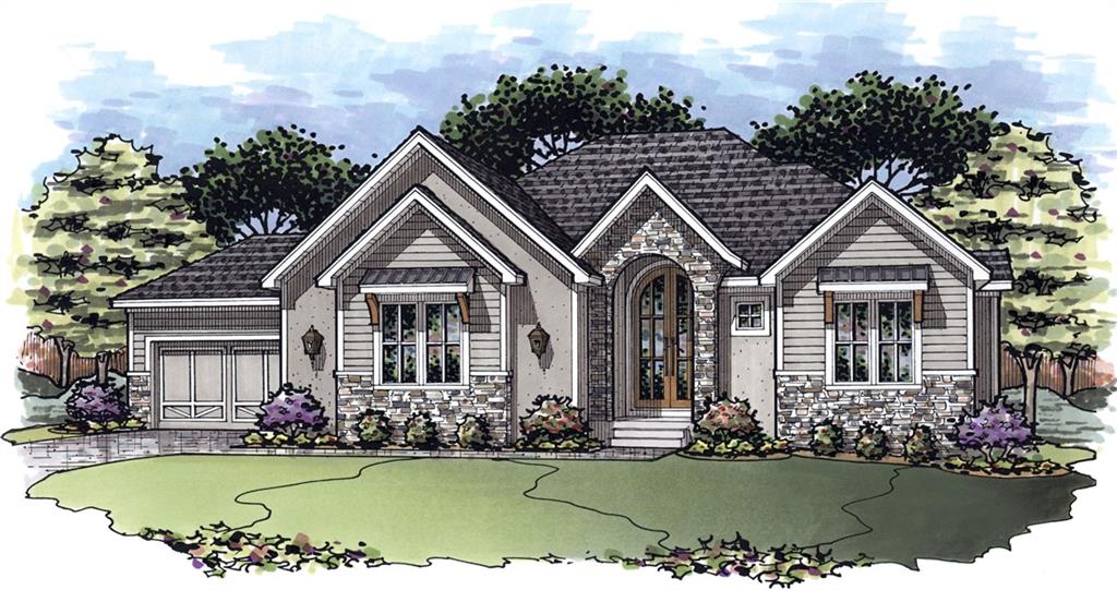 The Golden Bell Expanded by Roeser Homes - This reverse 1.5 story plan has almost 4,000' sqft with 4 beds, 4.5 baths and a 4 car side entry garage in Hidden Lake Estates of Cedar Creek. Come pick your selections! This award-winning floor plan invites you inside with the vaulted entry through double doors that lead into a spacious great room with vaulted ceiling, custom limestone fireplace and built in cabinets. The gourmet kitchen features beautiful quartz countertops, oversized island, custom hood over the gas range and a generous sized prep kitchen and pantry. Mudroom with bench off garage. The primary suite features hardwood floors, trim detail, vaulted ceilings and a stunning bathroom with double vanities, freestanding tub, shower with bench seat and a walk-in closet that has washer and dryer in there for convenience. Also on the main floor is a secondary bedroom/office with vaulted ceiling and a 2nd full bath. The finished, walkout lower level showcases hardwood floors in the rec room, a second fireplace with stone and built-in shelves surround, a stunning wet bar with quartz tops on island, and a cozy built-in eating area with table. There are two additional bedrooms each with private baths and walk-in closets. There is also a half bath on this level for guests. Tons of upgrades throughout in lighting, plumbing, appliances and more. Amazing workmanship you've come to know from Roeser Homes. You'll also be able to enjoy full access to Cedar Creek's incomparable Amenity Package including 65 acre fishing and sailing lake, 3 swimming pools, 2 story clubhouse with Pickle/Racquet/basketball court, lighted tennis courts, play areas, and miles of trails.