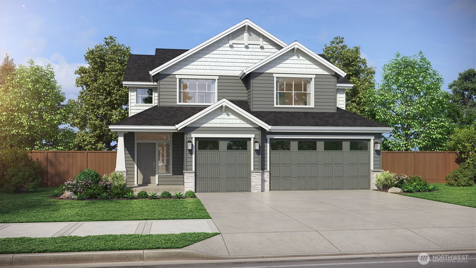 Northwood West by Pacific Lifestyle Homes is a new community in Edgewood featuring thoughtfully designed homes on generous homesites near parks, everyday conveniences, and located in the highly acclaimed Puyallup School District. Community playground and a variety of home plans from 1,800–3,600 sq ft with modern layouts and desirable features.  This home showcases the Lewis floor plan with 2,514 sq ft, 5 bedrooms, and 3 baths. The open-concept great room, dining area, and kitchen with island and walk-in pantry create a spacious layout ideal for everyday living and entertaining. Upstairs features additional bedrooms, a generous primary suite with walk-in closet and private bath, plus convenient upstairs laundry. Design Ready opportunity to select personalize finishes at the award-winning Design Studio in Tacoma.