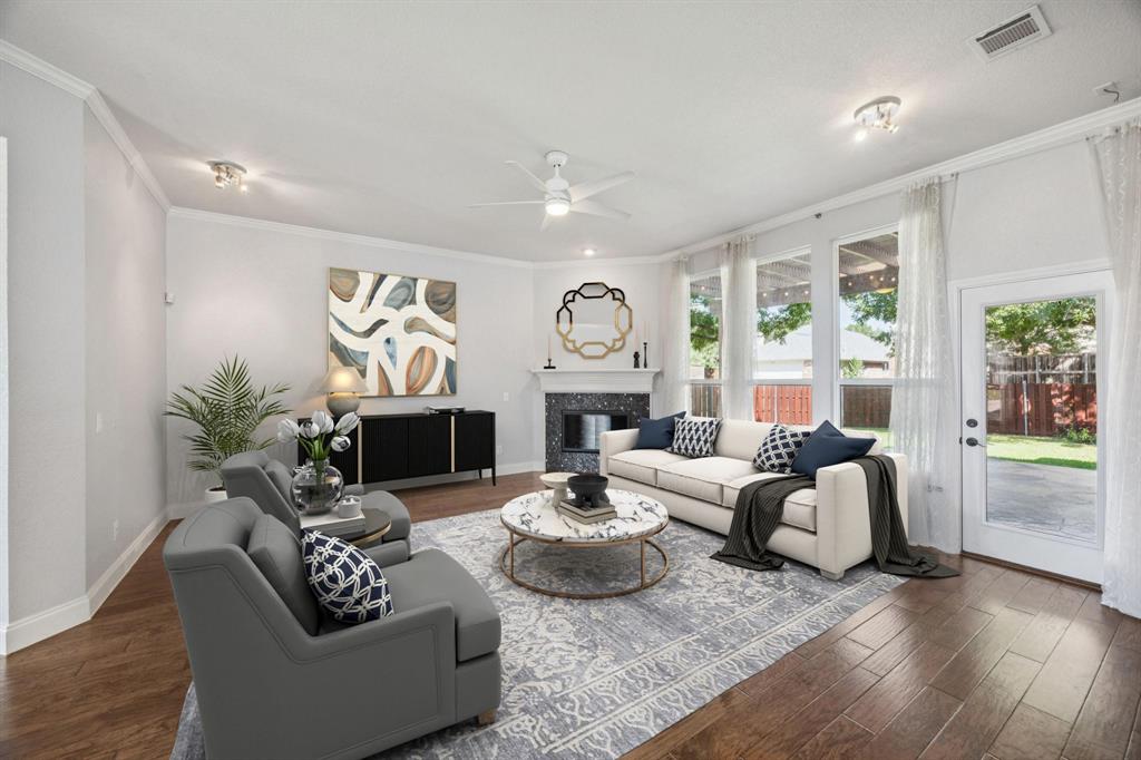 OVER $45,000 IN TOTAL REDUCTIONS! INCREDIBLE VALUE ON SPACIOUS, BEAUTIFUL ENERGY EFFICIENT HOME!! Stunning, updated one owner home on a cul de sac in Allen ISD shows pride of ownership throughout. The buyer of this lovely home will benefit with low electric bills due to all of the recent ENERGY SAVING IMPROVEMENTS- gorgeous Pella windows, radiant barrier, additional insulation added, 2025 upstairs HVAC and furnace plus attic stairway insulated cover to further preserve the temperature of the home. Light and bright, this spacious home with flexible layout is move in ready. The home enjoys an open flow through the first floor. The entry with soaring ceiling is flanked by the formal dining and flex space (which can be a great home office, play room, library, gym, or sitting area). Lovely, easy maintenance Bella Cera hand scraped engineered hardwood runs through the common areas of the first floor.  The family room is anchored by a stunning gas log fireplace with a custom Trend glass mosaic tile.  The kitchen boasts striking Trend Transformations recycled glass countertops, stainless backsplash, stainless wrapped island, Blanco Silgranit sink and slate tile floors. Upstairs find a large primary suite that is so light and bright with a large window overlooking the backyard. Two split secondary bedrooms and a huge media-game room complete the second floor. The third living space is a large media-game room offers flexible living space that could easily be converted into a fourth bedroom if needed. Step outside to a peaceful backyard perfect for outdoor living. Enjoy an enlarged patio with patterned concrete and a pergola, creating an ideal setting for relaxation or entertaining. The oversized yard provides ample space for pets and children to run and play. This fantastic home is conveniently located near shops and dining, and it is within walking distance to Chandler Elementary. Don’t miss the opportunity to own this exceptional home in Allen!