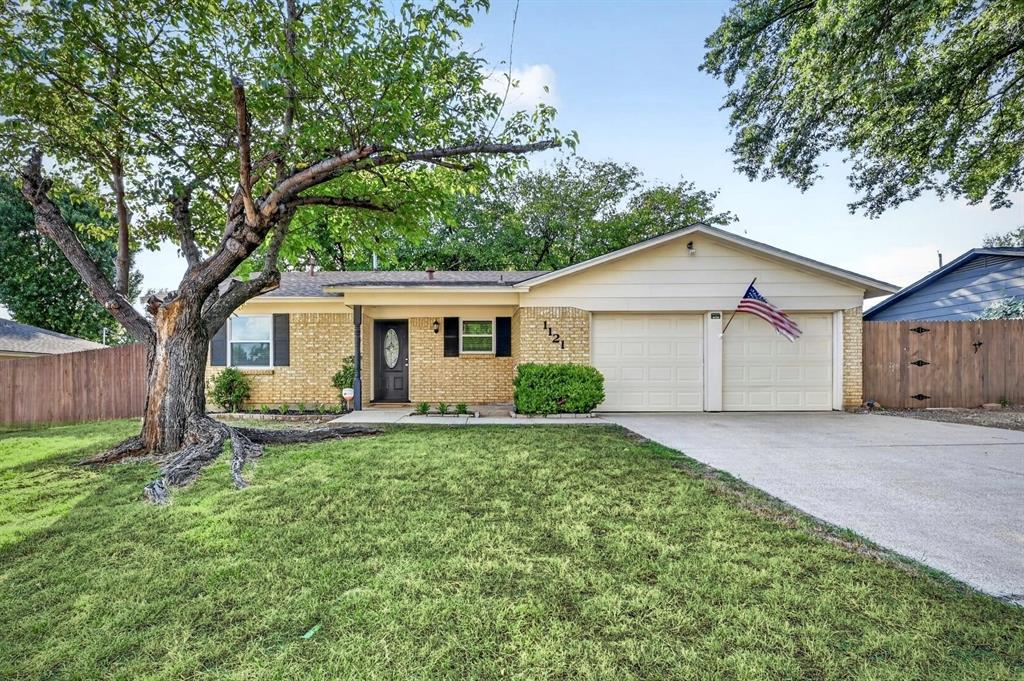 Welcome to this beautifully maintained and thoughtfully updated home in one of Bedford's most sought-after neighborhoods. A charming 3-bedroom, 2-bath residence featuring a cathedral ceiling and quality upgrades throughout, including energy efficient windows with lifetime warranty (2021), a new water heater (2024), and fresh interior paint (2026). The upgraded kitchen features a cozy breakfast nook overlooking the living area, providing a comfortable space for everyday meals and gatherings. Outside, the spacious and private backyard features a freshly painted deck surrounded by mature shade trees, ideal for relaxing evenings, and weekend entertaining. Enjoy suburban quiet with unbeatable convenience—parks, dining, and Hwy 121 are all right around the corner!