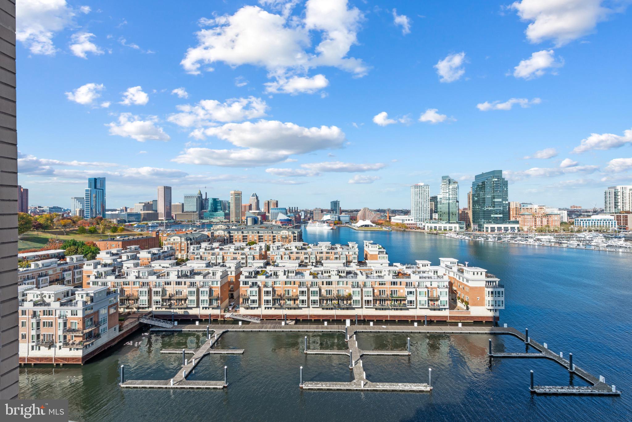 Spectacular Inner Harbor views highlight this fully renovated condominium home in the amenities-rich Harborview Towers.  Beautiful flooring throughout, a fresh, neutral palette, gourmet kitchen, custom cabinets and primary en suite with double vanities and a large, walk-in shower make this a truly move-in-ready home.The open floor plan provides expansive vistas, including Harborplace, the Baltimore Aquarium, the Inner Harbor Marina, the World Trade Center and a front-row seat to fireworks, the Tall Ships events, boat parades and concerts at Pier 6.Building amenities include a 24/7 concierge desk, on-site management company,  indoor and outdoor pools, a well-equipped health club with free weights and ellipticals, and multiple entertainment rooms as well as guest suites available to reserve for a nominal fee. Close proximity to major arteries - I-95, I-83, and to BWI Airport and AMTRAK stations makes for easy commuting.  And The Harborview Towers - located on the Inner Harbor Promenade - afford access to restaurants, shopping, events, and the water taxi as well as Ravens Stadium and Oriole Park.