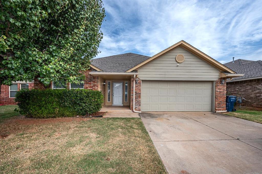 Rent-to-Own/Lease option available. Move-in ready in Silverhawk (Edmond Schools, OKC utilities)! This 3-bed, 2-bath home features a formal dining room and a large study—ideal for work or hobbies. Fresh interior paint throughout. The kitchen and living areas open to a covered patio and a fully fenced backyard with wood privacy fencing. No carpet. In-ground storm shelter in the garage. Hot water tank replaced 2022; AC replaced 2019. Community amenities include a pool, park, and clubhouse. Quick access to the Kilpatrick Turnpike, shopping, dining, and entertainment. Private sidewalk to the elementary school. For Rent: $1,850/month.