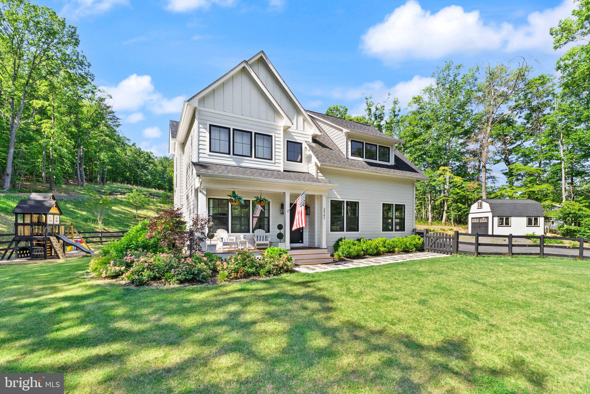 Welcome home to your own private 10-acre estate in the heart of Aldie! Built by MAC Builders and offering NO HOA, this exceptional property combines luxury, privacy, and breathtaking countryside views. Sun-filled living spaces create a warm, inviting atmosphere, centered around a stunning gourmet white kitchen with an oversized pantry, abundant storage, and seamless flow into the spacious family room with a gas fireplace and dining area.The main level features a private bedroom with a full custom bath, ideal for guests or multigenerational living. Upstairs, you'll find four spacious bedrooms and 3.5 baths, including a luxurious primary suite with a private balcony overlooking the property, a spa-inspired bath with a soaking tub, oversized custom shower, dual vanities, and an impressive wraparound walk-in closet. A convenient upper-level laundry room completes the space.The walk-up lower level offers a large recreation room, a custom bar, an additional bedroom, a full bath, and a custom playroom. Outside, enjoy the covered porch, fully fenced front yard, detached custom-built shed perfect for a workshop or extra garage, and a playset that conveys.Experience the tranquility of country living without sacrificing convenience. Ideally located in the heart of Aldie, just minutes from the historic charm of Middleburg, the shopping, dining, and entertainment of Ashburn and South Riding, approximately 25 minutes from Washington Dulles International Airport (IAD), and with convenient access to Washington, D.C.This is more than a home—it's a lifestyle where every sunrise feels peaceful, every gathering feels special, and every day feels like coming home.*Appraisal of the property is available upon request.