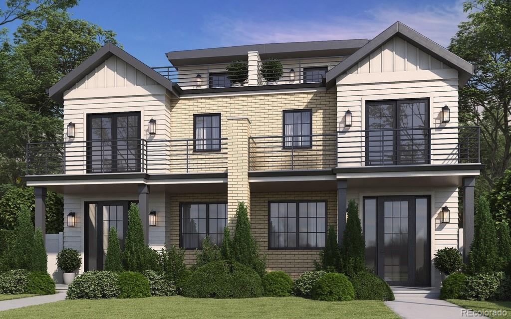 The latest in a long line of masterpieces from MAG Builders! Perfectly positioned just blocks from Sloan's Lake and directly across from Hallack Park, this exceptional luxury duplex offers stunning rooftop views of both the Denver skyline and the Rocky Mountains. Thoughtfully designed with high-end designer finishes and a seamless open-concept layout, this home embodies sophisticated modern living. The main level showcases a formal dining room and a chef’s kitchen with abundant cabinetry and storage, flowing effortlessly into the spacious living area. Expansive sliding glass doors create the perfect indoor-outdoor connection for entertaining. Upstairs, the second level features a serene primary retreat complete with a private balcony—ideal for morning coffee or evening sunsets—a generous walk-in closet, and a spa-inspired bathroom with heated floors. Two additional bedrooms share a beautifully appointed en-suite bath. The third level is designed for entertaining and flexibility, offering a wet bar, powder room, and a versatile bonus space perfect for a home office, gym, or lounge. Step outside to the rooftop deck and take in panoramic city and mountain views. The finished basement provides additional living space with a comfortable family room and a private guest suite with its own full bath. A detached two-car garage completes the property. Buyers who contract early may have the opportunity to personalize select finishes and add their own custom touches. This home is currently under contract with estimated completion July 2026. Contact the listing agent today for more information or to schedule a private site walk.