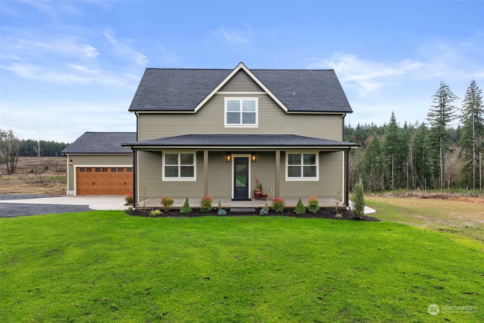 Custom New Construction Home on 5+/- Acres in Desirable Napavine School District. Home is located on a private dead end rd with CCR's in place to protect your investment. offering an incredible floor plan that is inviting from the moment you enter the front door. The Living space flows seamlessly from the living space to a large kitchen with oversized island. Downstairs offers 2 Master bedroom en suites  that are split at opposite sides of the home for the perfect layout of functionality and privacy. Custom handrails help tie the staircase together. Upstairs has an additional 3 bedrooms and a bath that flow perfectly together. The exterior of the home has a covered front porch and a covered back patio for entertaining.