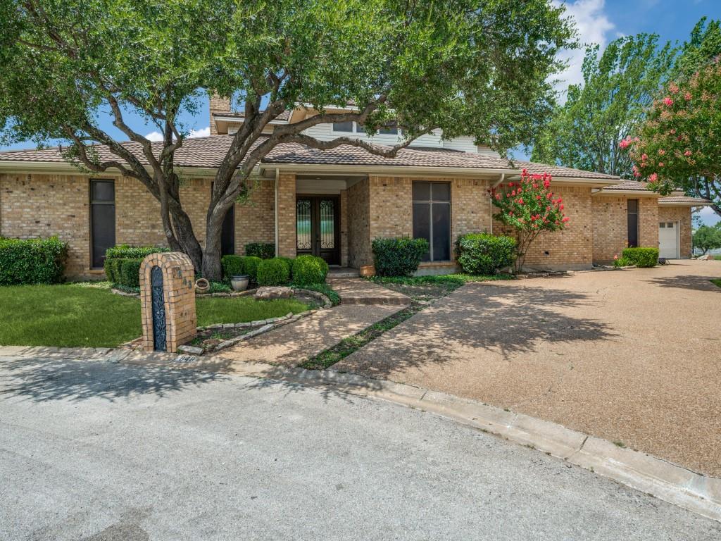 Seller offers $25,000 for Buyer Other Expense. See Page 6. This spacious, recently updated, is perfect for a 2 family  home. Upstairs living quarters and luxurious bath with 2 large walk in closets and a balcony that overlooks sparkling pool. 10' brick fence around entire back creates a very private entertaining and pool fun party. Four full bedrooms down with each having its own bath. Updates include wood flooring, updated bath, blackout curtains. Kitchen and breakfast with new custom cabinets, quartz tops, top of the line appliances. 
 Enter thru rich double doors to an expansive living area leading into a dining of ceramic tiled floors overlooking a Pacific blue pool and 10' privacy brick wall. Living area has fireplace, custom built in shelves and cabinets and a wet bar.  Bonus 4th bedroom may be the workout area with access to pool.  Beautiful new brass and glass hardware throughout the home. New $100K roof installed by Tarrant Roofing May 2025.  Primary bedroom has safe room, black out drapes and smart lighting. Lot is contiguous with Crescendo Development that restrict new homes to 1-5 acre lots. For more info Crescendo Development has a website or see the docs in transaction desk section of MLS.