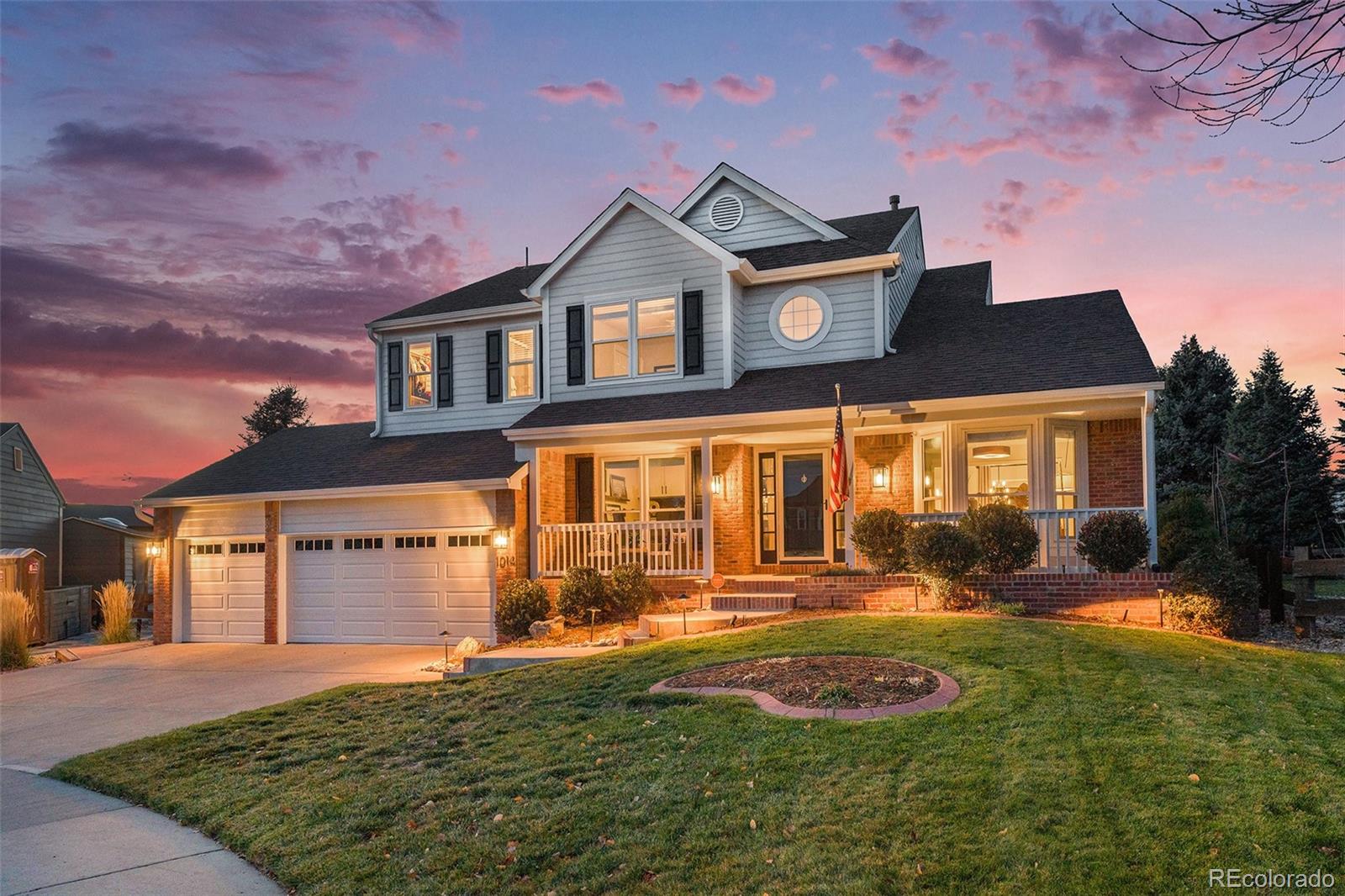 Incredible home on a premium Weatherstone cul-de-sac lot, perfectly positioned on a corner backing to open space with stunning southwest mountain views. Finished basement with all of the amenities. Oversized finished 3-car garage with EV charging. Multiple outdoor living areas with park like back yard. This meticulously maintained property shows like a model, offering 5 bedrooms, 5 bathrooms, and a main-floor study. The grand entry features soaring ceilings and a staircase with wrought-iron railings leading into a light, bright, and open floorplan with extensive hardwood flooring, designer carpet, and updated paint. The gourmet kitchen boasts white cabinets, quartz countertops, stainless steel appliances, a gas cooktop with hood, a huge island with breakfast bar, cozy nook, and walk-in pantry. The great room includes a stone fireplace, built-ins, and accent lighting, complemented by formal living and dining rooms. The spacious primary suite offers a sitting room, spa-like bath with heated floors, oval tub, custom shower, and walk-in closet. Three additional large bedrooms upstairs with one including an ensuite bath. The finished lower level features a media/family room with linear fireplace, custom wet bar, gym, workshop, bedroom, and a 3/4 bath. Outdoor living shines with a covered front porch, covered back patio with dining area and sunshade, stamped concrete patio, fire pit, and a $20k Hot Springs 7-person saltwater spa with audio. Additional highlights include brand-new interior and exterior paint, new high-efficiency HVAC system, water softener, reverse-osmosis filtration, air cleaner, newer low-E windows, whole-house fan, and upgraded attic insulation. Weatherstone residents enjoy access to exceptional neighborhood amenities including private pool, clubhouse, park, dedicated party/BBQ space, scenic trails, community events, as well as access to Highlands Ranch Rec Centers. Don't miss this rare and exceptional home offering in the heart of Highlands Ranch.