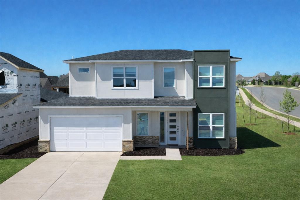 LIMITED INCENTIVE - Ask for details. Introducing The Huntington floor plan at 15517 Echo Park Dr in the prestigious Echo Park community. located within the highly sought-after Deer Creek School District. Designed with both elegance & functionality in mind, the open-concept main living area seamlessly connects the living room, anchored by a gas linear fireplace, to an expansive dining space and a beautifully appointed contemporary kitchen. The kitchen features a walk-in pantry, an oversized center island with counter-height seating, and stainless appliances, including a refrigerator & double ovens. The downstairs primary suite serves as a private retreat, offering a spa-inspired bathroom with dual vanities, a soaking tub, and a walk-in shower. Upstairs, a bonus room provides flexible living space, complemented by three well-appointed secondary bedrooms, including one with a private ensuite. Thoughtful details continue throughout the home with a study & a utility room complete with a sink for added convenience. Every detail has been considered to ensure a true move-in ready experience. A fenced yard with gate, zoned irrigation system, tankless water heater, & post-tension engineered foundation provide peace of mind, while stylish white faux wood blinds throughout add a polished finishing touch. Echo Park will soon have exciting amenities residents can enjoy on-site. These coming soon amenities include a playground, basketball court, swimming pool, clubhouse, and walking trail. Neighbors can look forward to making fun memories, unwinding with these new amenities. Conveniently located just off the Kilpatrick Turnpike, Echo Park offers the perfect balance of accessibility & tranquility. Residents enjoy easy access to OKC’s best shopping, dining, & entertainment, all while being tucked away from the hustle & bustle of downtown. Whether you’re looking for convenience or a quiet retreat, Echo Park delivers the best of both worlds. Estimated completion May. Welcome Home!