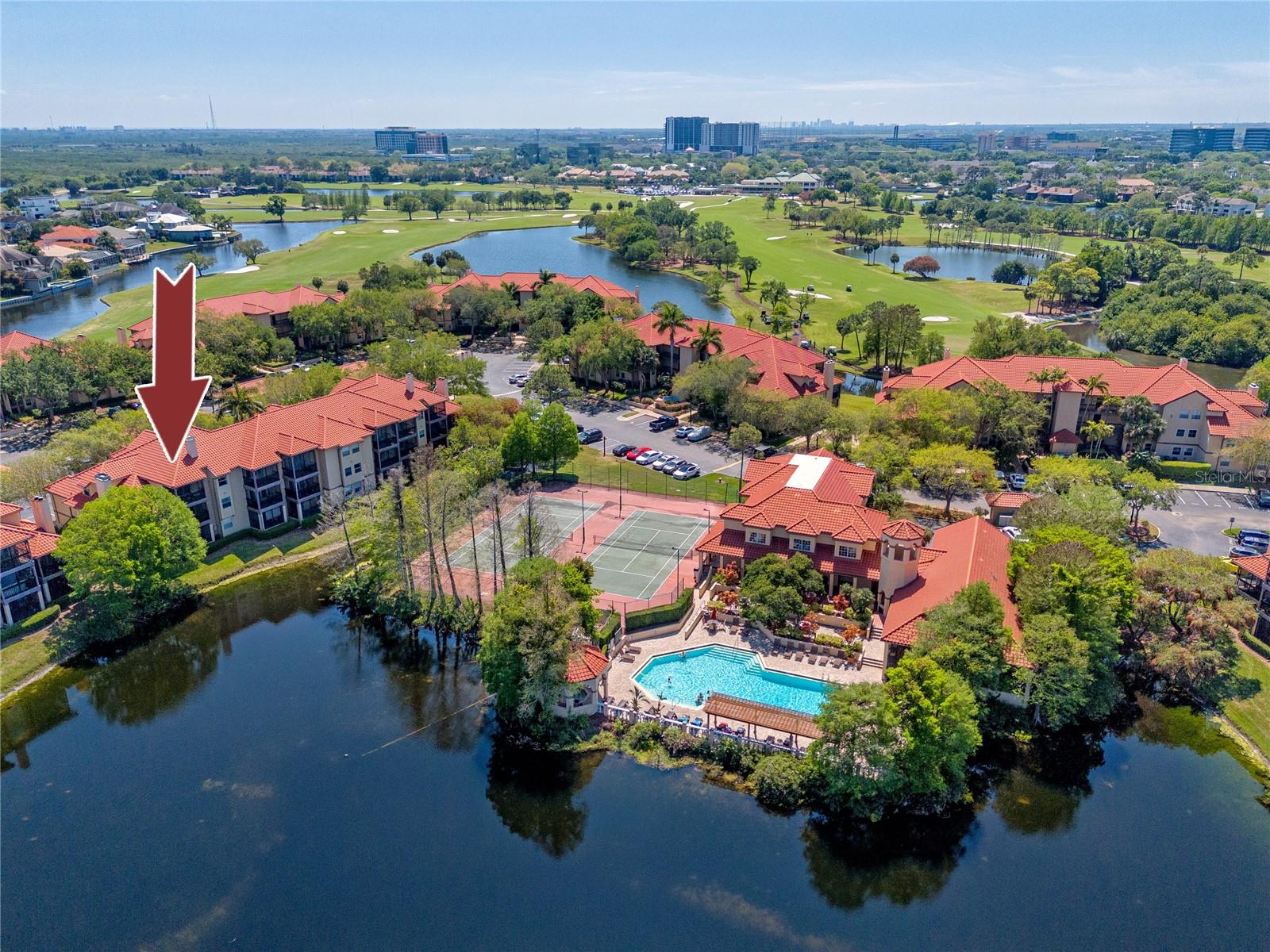 Welcome to the top floor, very quiet, end unit overlooking a picturesque pond. From your lanai enjoy watching a large variety of birds, including egrets, geese, ducks, cranes, eagles, and other wildlife while drinking a cup of morning coffee or sipping a glass of wine in the evening. The unit features 3 bedrooms with walk-in closets, 2 bathrooms, a wood burning fireplace, 1 assigned parking spot and guest parking at Audubon Condominiums in the Feather Sound community of Clearwater. A list of upgrades includes: ~ removal of popcorn ceilings ~ brand new paint in all rooms ~ replacement of all appliances: dishwasher, microwave, stove (convection with pizza oven), refrigerator, washing machine and dryer with smart home connectivity ~ new kitchen faucet ~new garbage disposal ~ reverse osmosis water treatment system in the kitchen ~ updated electrical panel ~ new insulation to AC unit ~ new Honeywell smart home thermostat ~ new light fixtures in master bedroom, 2nd bath and dining room with smart home connectivity ~ multi-color LED ventilation fan in master bath with Bluetooth connectivity for music ~ updated shower head in master bathroom ~ addition of new fixtures in both baths ~ installation of brand new water heater ~ replacement of toilets and updated plumbing in both bathrooms ~ installation of new blinds throughout the unit to include electric blinds in master bedroom and living room ~ installation of Simply Safe digital door lock. Both bedrooms and bathrooms had new wood-like tile flooring updated in 2020. Furniture available for sale separately. Audubon Condominiums amenities offer a resort lifestyle with access to a heated pool, spa, tennis &amp; pickleball courts, indoor half-court basketball, fitness center, and sauna. The monthly HOA adds to the allure with a comprehensive cable package, including the Platinum TV Package with 300+ channels, 2 HD boxes, and Ultra Internet boasting speeds of 400 Mbps, complete with in-home Wi-Fi, a complimentary modem, and a router. The building boasts both stairs or an elevator and is in a great area for long walks, a bike ride or a long run. Embrace the pet-friendly environment and enjoy the proximity to Tampa International Airport, Clearwater/St. Pete Airport, beaches, restaurants, shopping, parks, recreation and recently opened TopGolf not to mention an option for residents to become members of Feather Sound Country Club.