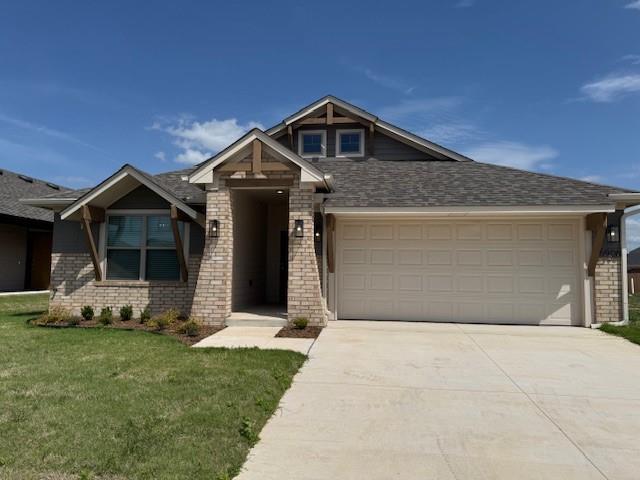 BRAND NEW ENERGY EFFICIENT CONSTRUCTION in the Ideal Homes Featherstone / Native Plains communities in SWOKC - Moore schools.  3 bedroom home with wood-look tile throughout the main living areas, carpet in the 3 bedrooms.  Master suite to the back of the home with large single vanity and step in shower.  Secondary bedrooms to the front side of the home complete with ceiling fans.  Mud bench next to the garage entry with utility room to itself. Kitchen features stainless steel gas range, built in microwave, dishwasher, disposal, pantry and center island with kitchen sink overlooking the living space.  Large covered back patio with fenced backyard, pet friendly with additional refundable pet deposit.