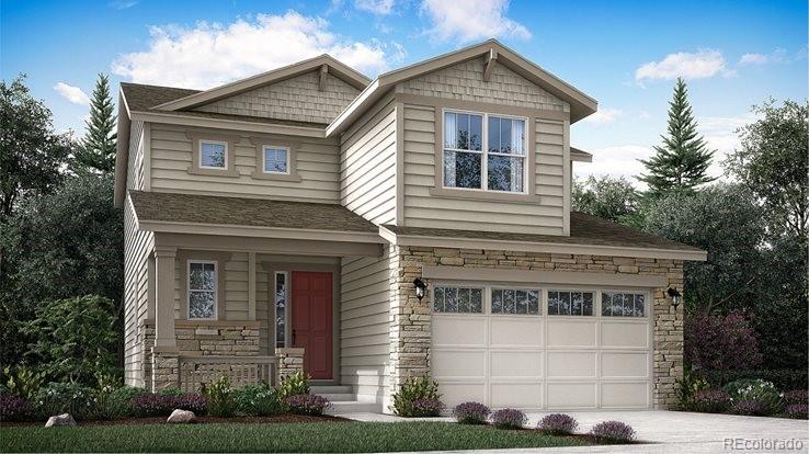 **Contact builder today about Special Financing for this home - terms and conditions apply**Anticipated Completion September 2026!! Your new chapter starts here. This beautiful new Evans 2-story in Sky Ranch features 4 beds, 2.5 baths, laundry, great room, kitchen, dining room, unfinished basement and 2 car garage. Gorgeous design finishes and upgrades throughout including luxury vinyl plank flooring, stainless steel appliances and more. Lennar provides the latest in energy efficiency and state of the art technology with several fabulous floorplans to choose from. Energy efficiency, and technology/connectivity seamlessly blended with luxury to make your new house a home. Sky Ranch offers single family homes for every lifestyle.  Don't miss your opportunity. Welcome Home! Photos and walkthrough tour are model only and subject to change.
