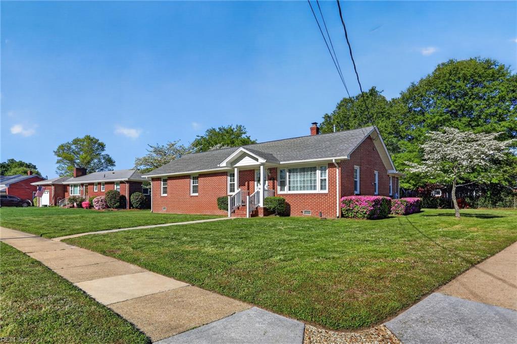 Welcome to this beautifully maintained 3-bedroom, 2-bathroom brick home located on a desirable corner lot in the established River Forest Shores neighborhood of Norfolk. This home offers a perfect blend of comfort, functionality, and outdoor enjoyment.Inside, you’ll find all wood flooring throughout, creating a warm and inviting atmosphere with easy maintenance. The spacious layout provides plenty of room for both everyday living and entertaining. A tankless water heater ensures efficient, on-demand hot water for your convenience.Step outside and enjoy the fully usable yard featuring an above-ground pool, for relaxing during warmer months. The property also includes a large storage shed, offering ample space for tools, equipment, or additional storage needs. NOTE: Murphy Bed in hall bedroom will remain.