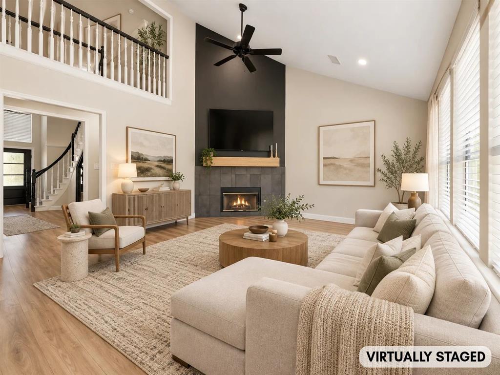 Exceptional five-bedroom, four-bath residence in a prime Colleyville location, offering a thoughtfully designed floor plan with generous living and entertaining spaces. Luxury Vinyl Plank flooring, designer lighting, custom details, and graceful arched openings add warmth and character throughout. The main level features a private office enclosed by French doors, two dining areas, and an inviting family room centered around a contemporary cast-stone fireplace. The spacious kitchen is equipped with custom cabinetry, granite countertops, stainless steel appliances, and a large island with ample workspace. The secluded primary retreat includes a custom walk-in closet and a well-appointed bath with separate vanities, a soaking tub, and walk-in shower. A second living area with built-in cabinetry and comfortably sized secondary bedrooms provide added flexibility. Complete with a sprinkler system and conveniently situated near major highways, Southlake Town Square, and DFW International Airport.