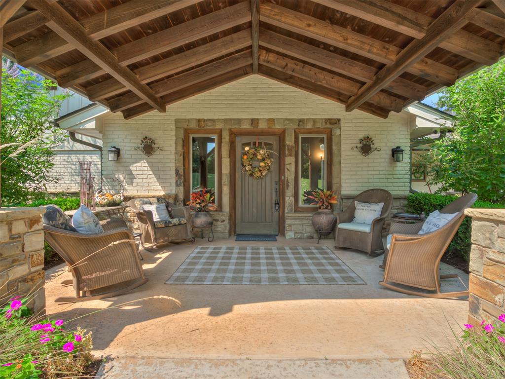 Located on a sprawling 2.25-acre estate in the heart of Edmond, this fully remodeled residence, updated just five years ago, is a masterpiece of luxury and functionality. With stunning curb appeal, this fully fenced property features automatic gates, wooded privacy, and dual entrances off Air Depot, this home offers seamless access to I-35. This 4-bedroom, 4.5-bathroom home has two bedrooms downstairs and two upstairs, each with a dedicated bathroom. The expansive master suite includes a cozy sitting area and direct access to the back deck, perfect for morning coffee.  A separate office/workshop with unique rustic facade is not included in the square footage.  The 2020 remodel introduced all-new wood flooring, carpet, paint, hardware, kitchen cabinetry, backsplash, granite countertops, appliances, and lighting throughout. The exterior elevation shines with fresh paint, a new roof installed in 2025 along with windows, three new heat/air units, three new hot water tanks, a new water softener, and full solar power to ensure energy efficiency and savings! Designed for entertaining, the main kitchen features top-of-the-line appliances, granite countertops, and a stunning backsplash. A roomy secondary kitchen conveniently located near the back door is complete with a butler’s pantry and ensures the main kitchen stays clean and neat!  The remodeled salt-water pool and spa, equipped with a heater and Polaris automatic cleaner, create a resort-like backyard experience. Automatic blinds on the huge picture windows and automatic shades on the back patio provide year-round comfort for indoor and outdoor living. Don't miss the charming Casita with a full kitchen off the driveway, for guests or extended family. An indoor storm shelter is discreetly located in the floor of the laundry room.  Theres a newer water well and a 1000 gal propane tank.  Edmond schools. This is a true gem in the heart of Edmond!