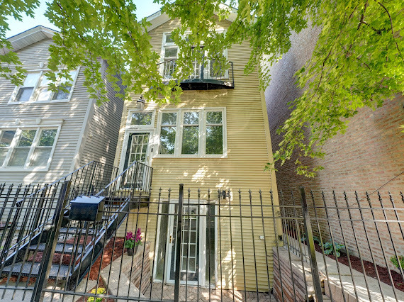 This property offers a rare opportunity to own a spacious, move in ready home in one of Chicago's most sought after neighborhoods. Modern finishes, versatile layout and unbeatable location! Open concept on main floor, high ceilings and abundant natural light in the living room with fireplace, hardwood floors throughout. Modern kitchen with traditional flare, stainless steel appliances, open up to the outdoor deck, perfect or entertaining or just having a cup off coffee! Makes this a spectacular space. Parking no problem, detached garage space! Great sized primary bedroom, double closets and bath. Fully finished basement with family room and guest bed. Location is fantastic, surrounded by Bucktown's best dining, coffee shops, and boutique shopping. Steps from 606 trail for biking, running, walking. Blue line, Cta for easy downtown access and travel! Chicago charm at your door step!