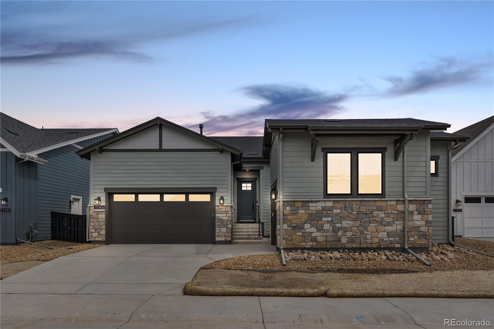 Ask about our Think Again! Year-End Sales Event for additional incentives available on this home.

Available NOW! Beautiful single story home in the desirable Solstice Community by Shea Homes. Solstice is surrounded by Chatfield State Park on 3 sides of the community and acreage parcels on the 4th side. This home has 2 bedrooms, 2.5 baths, study, 3-bay split garage, fireplace, and covered back patio.  Design finishes include luxury plank wood-style flooring, tile floors at the bath and laundry rooms, engineered stone kitchen counters in New Venatino Grey, and Yorktowne Henning cabinets in White Icing and Macchiato.  Please contact a community representative for complete details. The Mirabelle Metropolitan Districts provide various services to the property and in addition to the estimated taxes, a $40 per month operations fee is imposed.