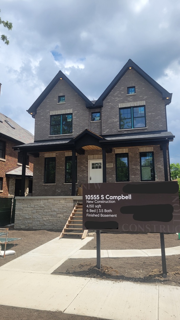 Brand New Construction 4150 sq ft single family home in tranquil West Beverly. All brick!! You will love sitting out on the concrete front porch, overlooking large front yard. Fantastic floorplan with 4 beds 2 baths up, including spectacular master suite. White oak hdwd floors and oversized crown molding add a luxury feel. First floor features an entry bench, formal living and dining, french door office, 10 ft island kitchen, and bright great room with gas fireplace.  Huge rear trex deck, 2.5 car garage (time to customize, if buyer would like). Huge finished basement with 2 large family room spaces, custom wet bar with floating shelves, and 6th bedroom. Time to choose some finishes, Sept 1 delivery.  Walk to parks, schools, gyms, and Western Ave nightlife.