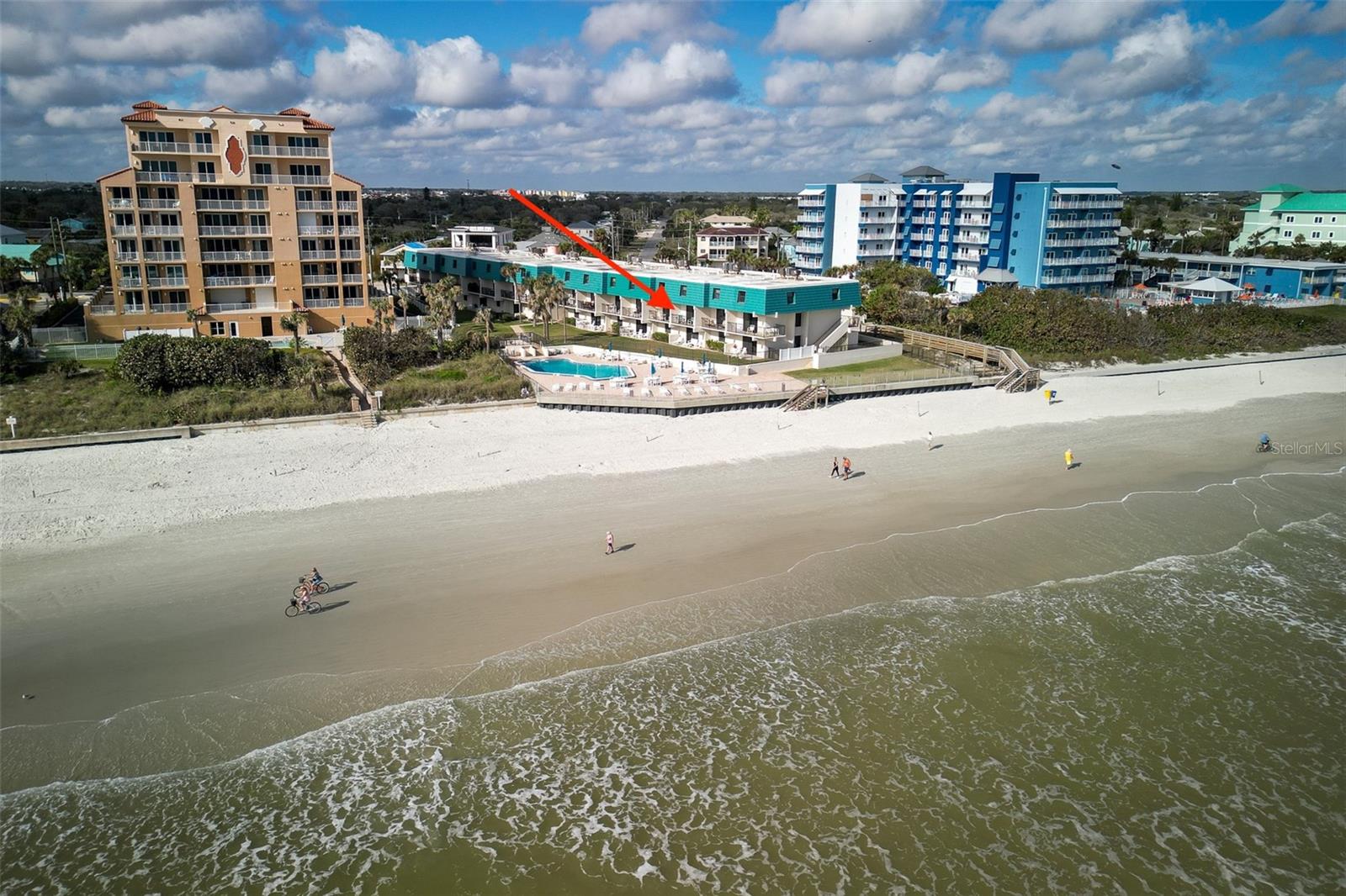 Under contract-accepting backup offers. Oceanfront 2 bdrm, 2.5 bath unit with outstanding views to the south and east. In-unit washer and dryer!  Livingroom with great oceanviews looking down the beach. Both bedrooms have great oceanviews and each has private bathroom.  The unit has been nicely remodeled and is offered fully furnished and equipped.  HVAC 2021, water heater 2018.  Impact rated sliding glass doors lead to beautiful balcony. This well-managed small complex (24 units) with an on-site manager, is in a great location just 7 very short blocks to Flagler Avenue.  There’s a sparkling oceanfront pool and beautiful grounds and there’s a dedicated parking spot for this unit near the stairs.  Pets are allowed (for owners).  Short term rentals allowed as well. Complex has completed their reserve and milestone studies.