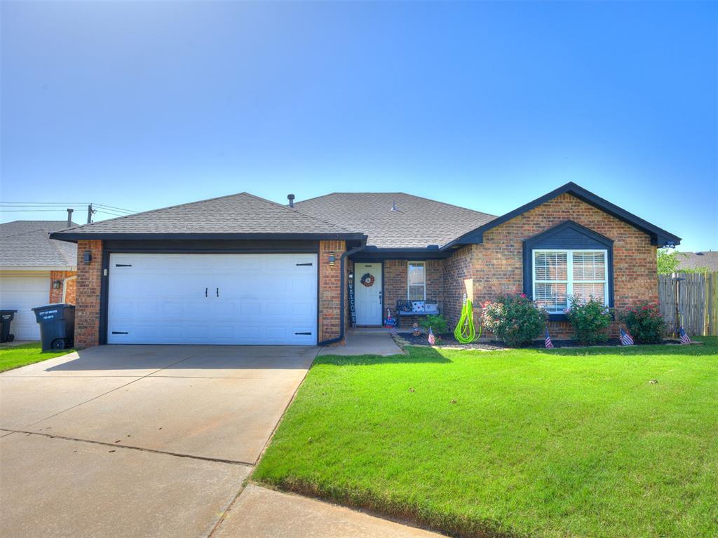 Welcome to this beautifully maintained home in Moore, where comfort, style, and functionality come together! Offering 1,431 square feet of thoughtfully designed living space, this 3 bedroom, 2 bathroom home is perfectly positioned along a unique bend in the street, creating an exceptionally spacious, oversized backyard that truly sets this property apart. From the moment you arrive, attractive curb appeal and a well-maintained exterior create a welcoming first impression. A spacious two car garage provides plenty of parking and additional storage. Inside, the open and functional floor plan is complemented by neutral paint colors and durable hard surface flooring throughout the high traffic areas, creating a bright and versatile space ready for any style. The spacious living room serves as the heart of the home and features a cozy fireplace with a large mantle. The kitchen opens seamlessly to the living and dining areas and features beautiful granite countertops, stainless steel appliances, ample cabinetry, and generous counter space, making the layout perfect for both everyday living and entertaining. The bedrooms offer comfortable living spaces, including one secondary bedroom with a charming wainscoting accent wall that adds character and a custom touch. Step outside to one of the highlights of this property: the incredible oversized backyard! With plenty of room for entertaining, play equipment, pets, gardening, or future outdoor improvements, this backyard offers possibilities that are hard to find. Conveniently located in Moore with easy access to shopping, dining, schools, parks, and major highways, this home combines a great location with an inviting floor plan and an outstanding backyard. Come see everything this home has to offer!