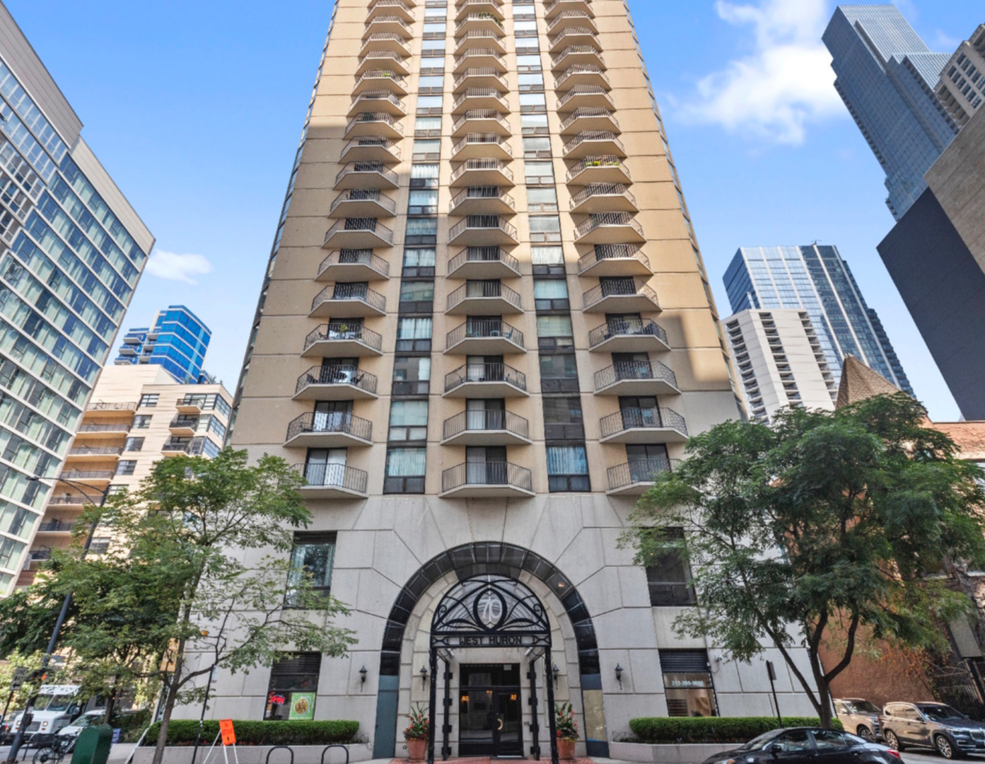 Experience the best of urban living in this stunning penthouse-level 1 bed/1 bath condo located in the heart of River North. Enjoy unobstructed east-facing city views from your private balcony-an exclusive perk of top-floor living. The spacious living room is perfect for entertaining, featuring beautiful hardwood floors and floor-to-ceiling windows that flood the space with natural light. The kitchen is designed for both style and function with crisp white cabinetry and stainless steel appliances. The large bedroom offers hardwood floors, ample closet space, and the added benefit of no neighbors above. Garage parking is available for $35K. This investor-friendly, full-amenity building includes a 24-hour doorman, sun deck, fitness center, laundry facilities, party room, and on-site maintenance. Ideally located with excellent access to public transportation-just a 5-minute walk to both the Brown and Red Lines, plus multiple major bus routes less than a block away. Enjoy the convenience of being close to it all, yet just far enough for peace and quiet. Steps from Whole Foods, Michigan Avenue shopping, and the vibrant dining and nightlife of River North. Take a 3D tour by clicking the "3D" button, or experience the custom drone video by clicking the "Video" button!