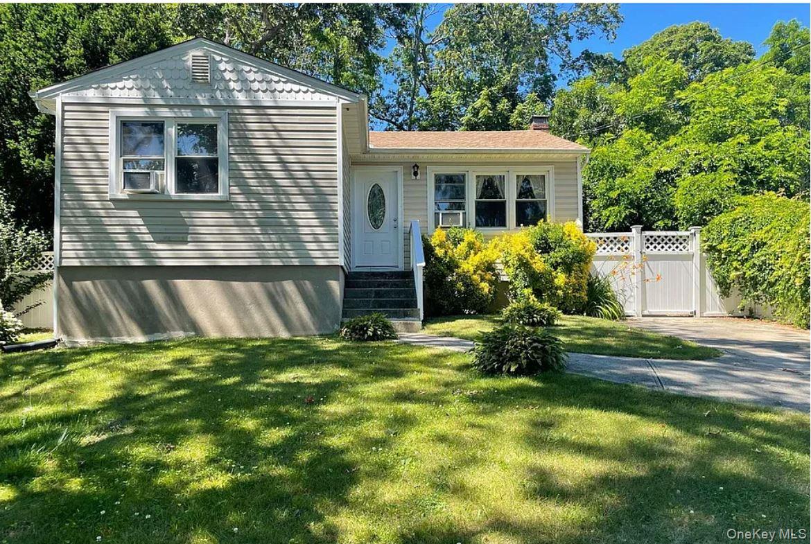 Why Rent When You Can Own Your First Home That You Can Grow with and Expand in Time? Charming Ranch Home in Farmingville with Sachem Schools has 800 Square Feet Plus a Full Finished & Heated Basement with Outside Entrance.  Enter into Living Room with Oak Floors, Eat-in-Kitchen with Ceramic Tile Floor, Wood Cabinets, Electric Stove, Refrigerator, Microwave, Dishwasher and Door to Backyard, 2 Bedrooms with Oak Floors and Double Closets and Full Bath with Tub. Open Stairs to Basement with Attic Access Above Features a Room with Laundry Area and Closet, Full Bath with Shower, 3 Finished Rooms Plus a 4th Open Room with 2nd Refrigerator, Slop Sink with Plumbing in Wall and Stairs to Outside Backyard Entrance. Fenced Property Size of 50' x 157' Gives Ability to Expand House. Taxes Only $5,747. Updated 100 Amp Electrical Service. Weil McLain Oil Hot Water Boiler with 2 Thermostats, 3 Window Air Conditioners and Whynter Portable Stand-Up Air Conditioner.