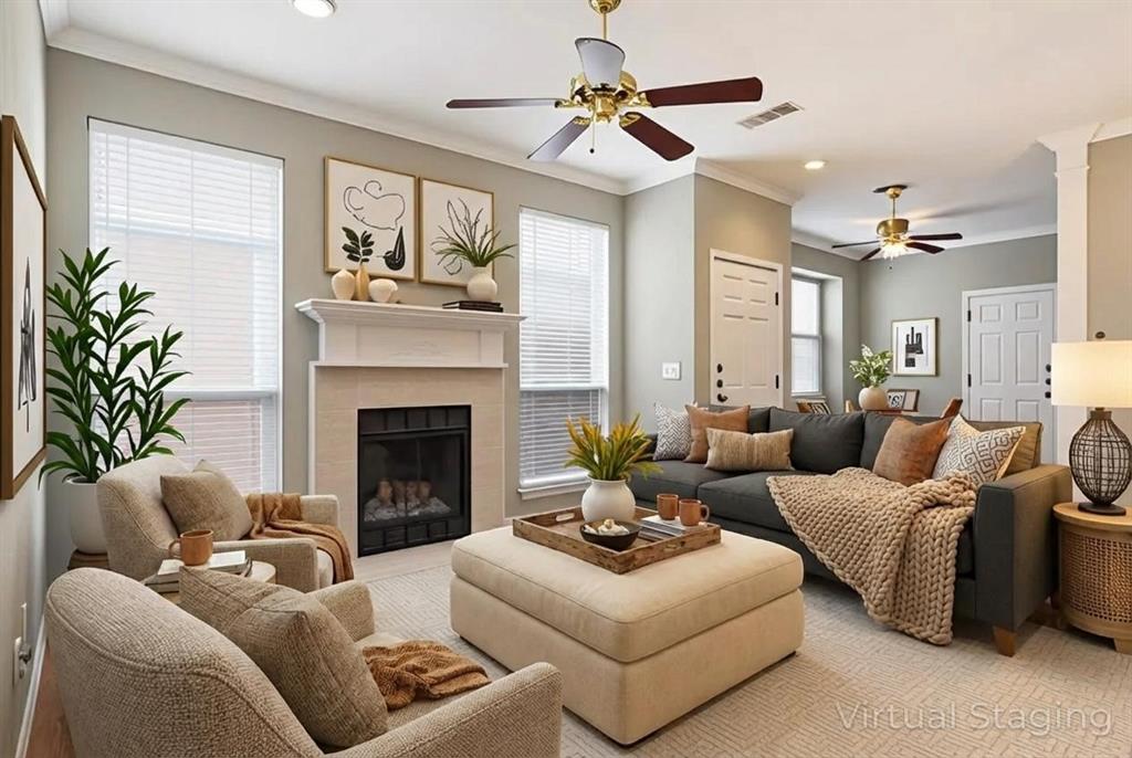 Colleyville Condo Cutie! Check out this great 3 bedroom 2.5 bath with 2 car attached garage and patio deck. Lovely light and bright open floor plan unit features living room with hardwood floors, crown molding, ceiling fan and woodburning fireplace to enjoy cozy evenings! Large primary bedroom on main floor with vaulted ceiling, ceiling fan, new carpet and lots of windows to bring in the natural light. Primary bath has double sinks, separate shower, and nice size walk-in closet with built ins and a private door to new deck in backyard that is just waiting for your patio furniture or would be perfect location for a hot tub to enjoy!  Kitchen features large island, double stainless steel sinks, disposal, dishwasher, tile backsplash, granite countertops, oven, microwave, refrigerator, 2 pantries & ceramic flooring. Washer and Dryer to remain in laundry room. Dining Area has window seat, ceiling fan and ceramic tile flooring. Half bath downstairs convenient for your guests. New carpet in all bedrooms and stairs. Nice split bedroom floor plan with secondary bedrooms upstairs both have walk in closets and ceiling fans. Upstairs bath features tub shower combination. Fenced backyard with new deck. You will enjoy the low maintenance this lock & leave property offers! Fantastic location walking distance to Colleyville City Park, Library, Bransford Elementary, shopping & dining in The Village. Enjoy all of the upscale conveniences Colleyville has to offer including shopping at Whole Foods Market & Market Street, working out at Lifetime Fitness & getting outdoors at the Colleyville Nature Center & nearby Cottonbelt Trail. Walk or bike to catch a ballgame or play pickleball or tennis in adjacent Colleyville City Park & then cool off in the community pool. Don't miss out on this one!  Come see today!