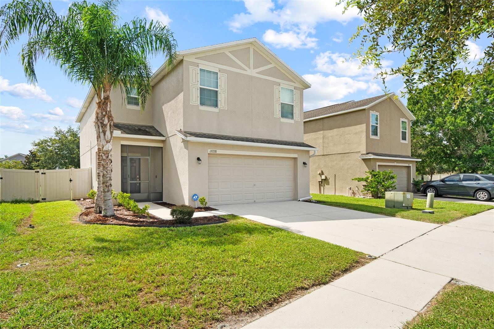 Beautiful Lakeside home with exceptional features, spaced and amenities.Looking for a home that has everything you need- and more- at a great price? This is the one! Located in the beautiful Lakeside community, this well maintained 2 story home is situated just minutes from the community's main entrance, making it an easy in and out commute. From the moment you arrive, you'll appreciate the screened in front entry, a great feature for families with pets. Inside the first floor offers an inviting open concept layout combining the living room, dining room, and kitchen - perfect for everyday living and entertaining. The gourmet kitchen is truly the centerpiece, featuring 42” espresso cabinets, a stylish 3D backsplash, granite countertops, and stainless-steel appliances including a new dishwasher installed in 2025. A convenient half bathroom completes the first floor.Upstairs, you'll find plenty of space for comfortable living. A large bonus area provides valuable additional living space that can easily be used as a media room, playroom, game room, home office or whatever best suits your lifestyle.The spacious primary suite offers excellent natural light and leads into a huge ensuite bathroom featuring dual sinks, granite countertops, large soaking tub, separate shower, and an oversized walk-in closet. Storage will never be an issue here! Two additional generously sized bedrooms share a full upstairs bathroom with a tiled tub/shower combination, matching cabinetry and granite countertops.Step outside and enjoy fully fenced in backyard, complete with a screened rear porch and a 16 by 16 paver patio. A remote-controlled Sunsetter awning provides additional shade for outdoor entertaining while helping keep the home cooler. In the evening, turn on the awning lights and create the perfect ambiance for relaxing or entertaining. The property also offers abundant storage, including a heavy duty 10 by 14 shed with built-in shelving. The two-car garage provides convenient parking and additional storage space. And the features continue! This home includes a WHOLE HOUSE air filtration system, WHOLE HOUSE surge protector, and a second-floor hot water circulating pump for faster hot water upstairs. The home has been lovingly maintained, with the AC professionally serviced every six months. Resort style community amenities. Life at Lakeside offers so much more than just a beautiful home residents enjoy an impressive array of amenities, including; clubhouse, resort style swimming pool, tennis and pickleball court, fitness center, half basketball court, fishing dock, playground, and dog park.  The community also hosts monthly social events and activities including bingo, music bingo, bunco, painting and pottery events, back to school events and activities for all ages.Conveniently located near shopping, beaches, golf, medical facilities, and boating, this home also offers an easy commute to Tampa and Tampa International Airport, with quick access to the Suncoast Pkwy.Come see for yourself why this lovingly maintained Lakeside home offers the space, features, amenities, and location you've been looking for schedule your showing today- you won't want to miss it.