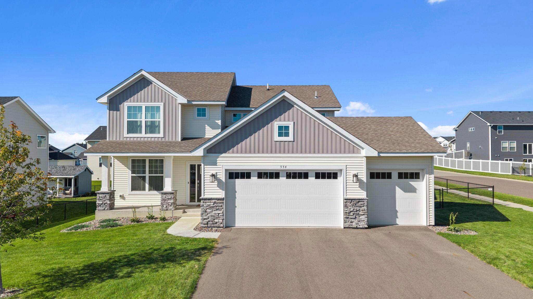Built in 2024 and sitting on a large corner lot in a beautiful Delano neighborhood, this 4-bedroom, 3-bath home brings together modern style, thoughtful design, and plenty of space to spread out!A bright open main level, stylish kitchen, cozy gas fireplace, dedicated office, spacious mudroom, and four bedrooms upstairs make the layout both beautiful and functional.The primary suite offers a generous walk-in closet and private bath, while the unfinished lower level adds exciting potential for future living space.Outside, enjoy the large fenced yard and new deck (2025), front porch, 3-car garage, and no HOA! Just minutes from parks, shopping, dining, and everything Delano has to offer!