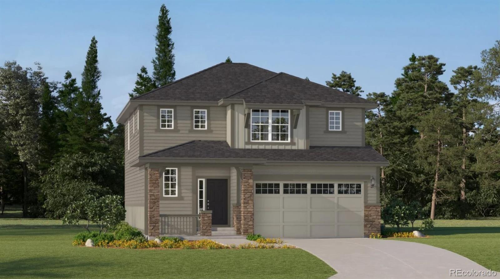 **Contact us today about our Special Financing - terms and conditions apply**Anticipated completion April 2026!! This beautiful new Elbert 2-story in Newlin Crossing is adjacent to open space and features 3 beds, 2.5 baths, laundry, great room, kitchen, dining room and 2 car garage. Gorgeous upgrades and finishes throughout including a high ceiling entrance, large mudroom & pantry, slab quartz counters & island, luxury vinyl plank throughout the main floor, stainless steel appliances, carpeting upstairs and more. This builder provides the latest in energy efficiency and state of the art technology with several fabulous floorplans to choose from.  Newlin Crossing offers single family homes for every lifestyle. Close to dining, shopping, entertainment and other amenities. Don't miss your opportunity. Photos are model only and subject to change. In addition to the Newlin Crossing Metro District, there is the Stonegate Village Metropolitan District that services and maintains the clubhouse and pool. An additional $72.78 per month operations fee is imposed.