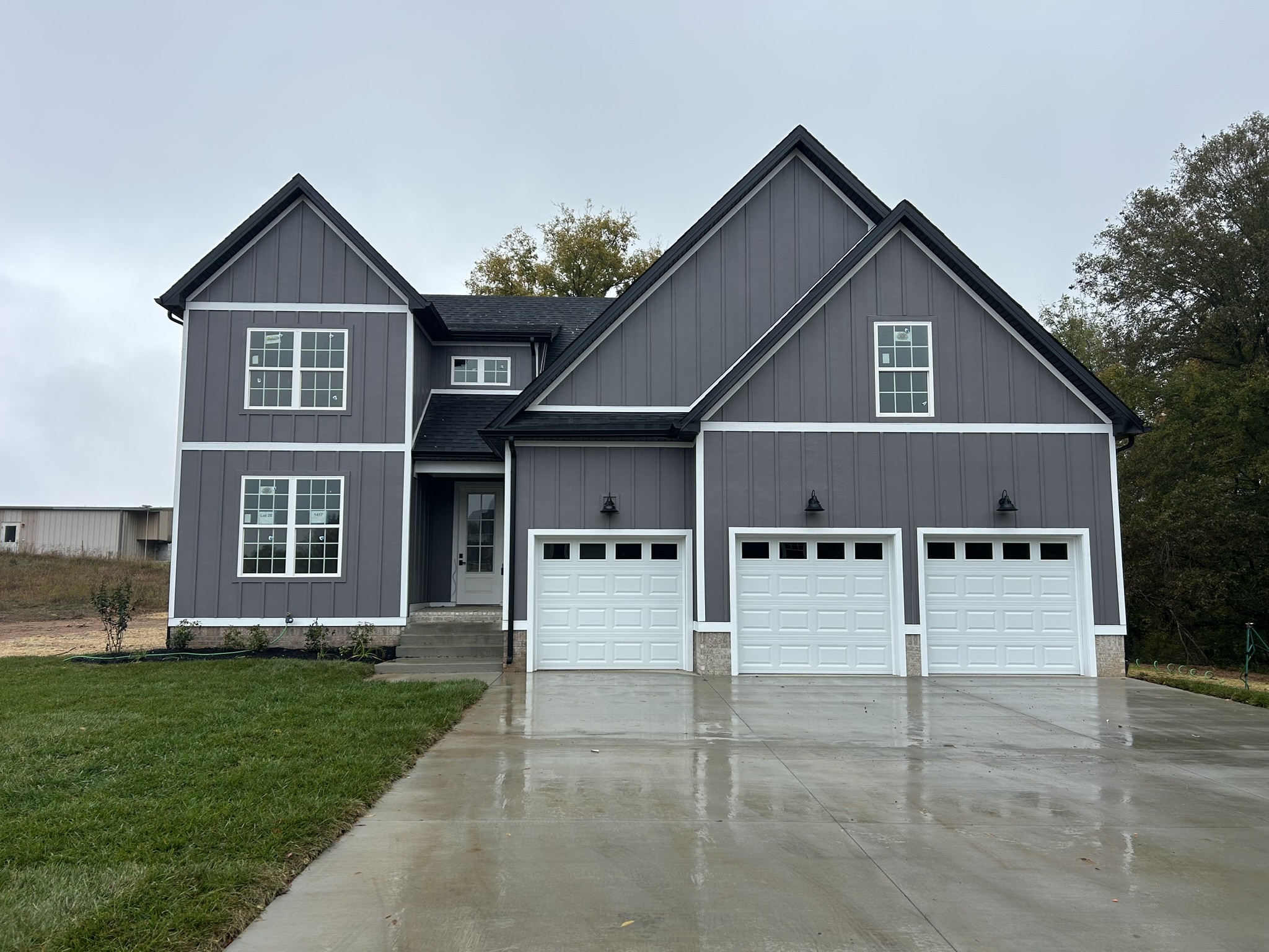 New Construction Home in the back of a brand new subdivision. THREE car garage Backing up to wooded open space, it offers a little more privacy than most subdivision homes. Local builder with 30+ years experience, use of all foam insulation and encapsulated crawlspace, NO vinyl exterior, covered back deck, open floor plan. See interior selections in photos, some selections still customizable (exterior color of home, countertops, plumbing and lighting, etc.) Plan listed in media section, some minor changes to acommodate additional sq ft made.