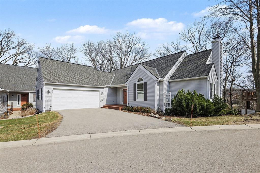 This very rare, senior friendly detached condo in NE Ann Arbor has one of the most spectacular settings you will ever see in this area.   The condo features a panoramic view of Geddes Lake from every living space in the home.   You will love the year-round views of nature, wildlife and trees at this truly remarkable offering.    The interior of this home has been freshly painted and perfectly maintained.   Highlights include a multi-space Great Room with fireplace and walls of glass to the water, spacious formal dining room, updated kitchen with cherry cabinets and quartz counter tops, oversized eat-in area. and spacious main level primary bedroom suite with walk-in closet, and attached bath with dual sink vanity and walk-in shower.  The finished, walkout lower level includes an oversized family room with fireplace and kitchenette, three-season screened porch, 2nd bedroom that makes a great home office, 3rd bedroom with an additional sitting room, and a 2nd full bath. This condo is perfectly located a short drive to all UM Campus locations, all Hospitals, and Downtown Ann Arbor.   Garage has ramp access to the house and the stair has a chair lift.    Both can be removed.  Home Energy Score of 5. Download report at a2gov.org/herdmap