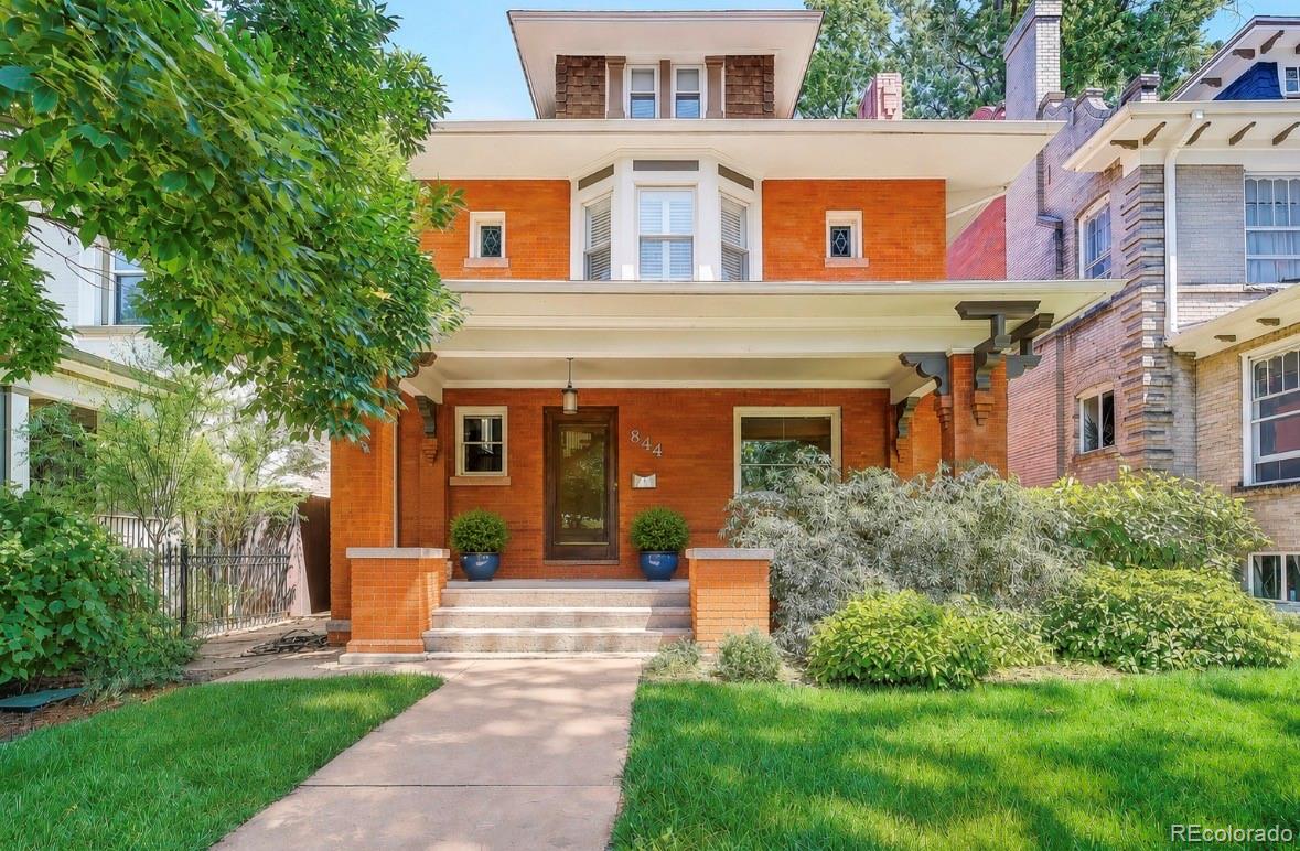 Welcome to this beautifully remodeled red-brick Denver square, where timeless character & thoughtful modern updates come together seamlessly. W/ 7 beds and 4 baths, this classic spacious residence offers exceptional flexibility for multi-generational living, guests, or those needing dedicated home office space. It is equipped w/ a separate entrance to a lock-off basement apartment which you could use as a short term rental. Natural light pours through the beautiful bay windows, illuminating the home's classic architectural details & tasteful, modern finishes. The pristine brick exterior, original-style radiators efficient boiler system, & refined high-end updates create a warm, inviting atmosphere that honors the home's historic charm while offering today's comforts. The thoughtfully designed kitchen features w/ new designer backsplash, ample cabinetry, & an open flow ideal for everyday living. There are several access points from the home to the backyard, great for flow & entertainment. The fully finished basement expands the home's versatility w/ 2 additional bedrooms, a large bathroom, & a beautifully finished kitchenette, creating the perfect space for extended guests, a private living suite, or flexible living arrangements. This is the perfect house-hacking opportunity w/ the opportunity for rental income. The professionally landscaped garden offers nearly year-round blooms & lush greenery, while two pergolas create inviting spaces for outdoor dining, relaxing, & entertaining. Whether hosting summer gatherings or enjoying a quiet morning coffee, this private outdoor retreat is a rare find in the city. Located in one of Denver's most desirable central neighborhoods, blocks from Chessman Park, this exceptional home offers easy access to downtown, parks, restaurants, shopping, & neighborhood amenities while delivering the perfect blend of historic craftsmanship, modern convenience, and outstanding living space. Homes like these do not come on the market often!